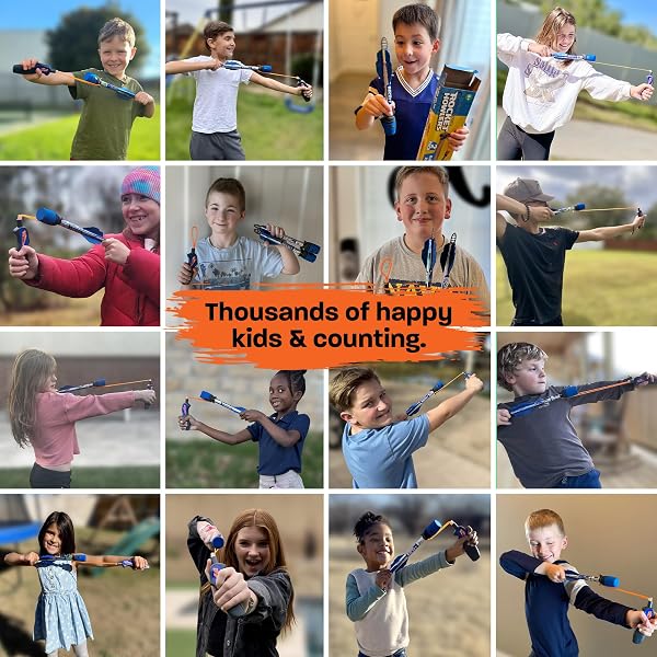 Refresh Sports Toy Rocket Launcher for Kids: Best Outdoor Toys Slingshot Rockets Launchers Air Foam Rockets Games for Boys & Girls All Ages. Party Favor Easter Basket Stuffers & Great Gifts for Ages 8 9 10 11 12 + in use
