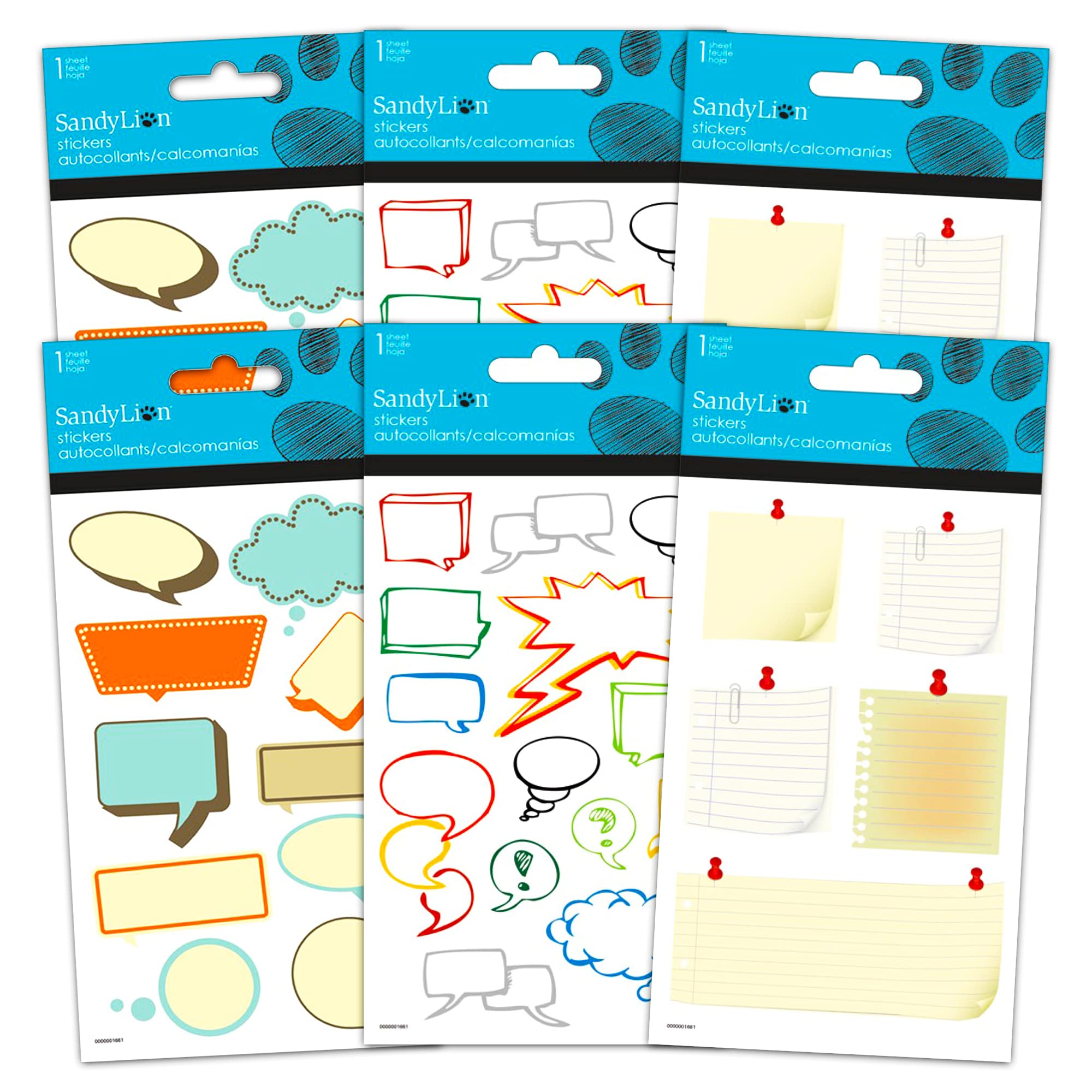 Speech Bubble Stickers Party Favors Pack -- 4 Thought Bubble Sticker Packs for Kids Toddlers (Comic Book Bubble Party Supplies, Decorations)