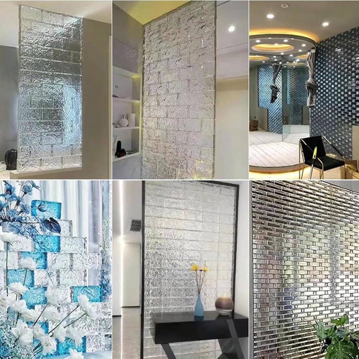 Clear Glass Brick Solid Glass Brick Rectangular Solid Double-Sided Crystal Bricks, for Building Fields Such As Wall Partition,House Decoration