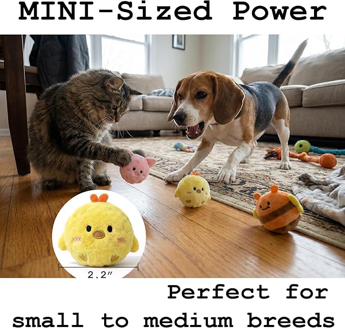 Pelotas Suaves y Sonoras para Perros Pequeños y Gatos (Pollito) miniatura 6