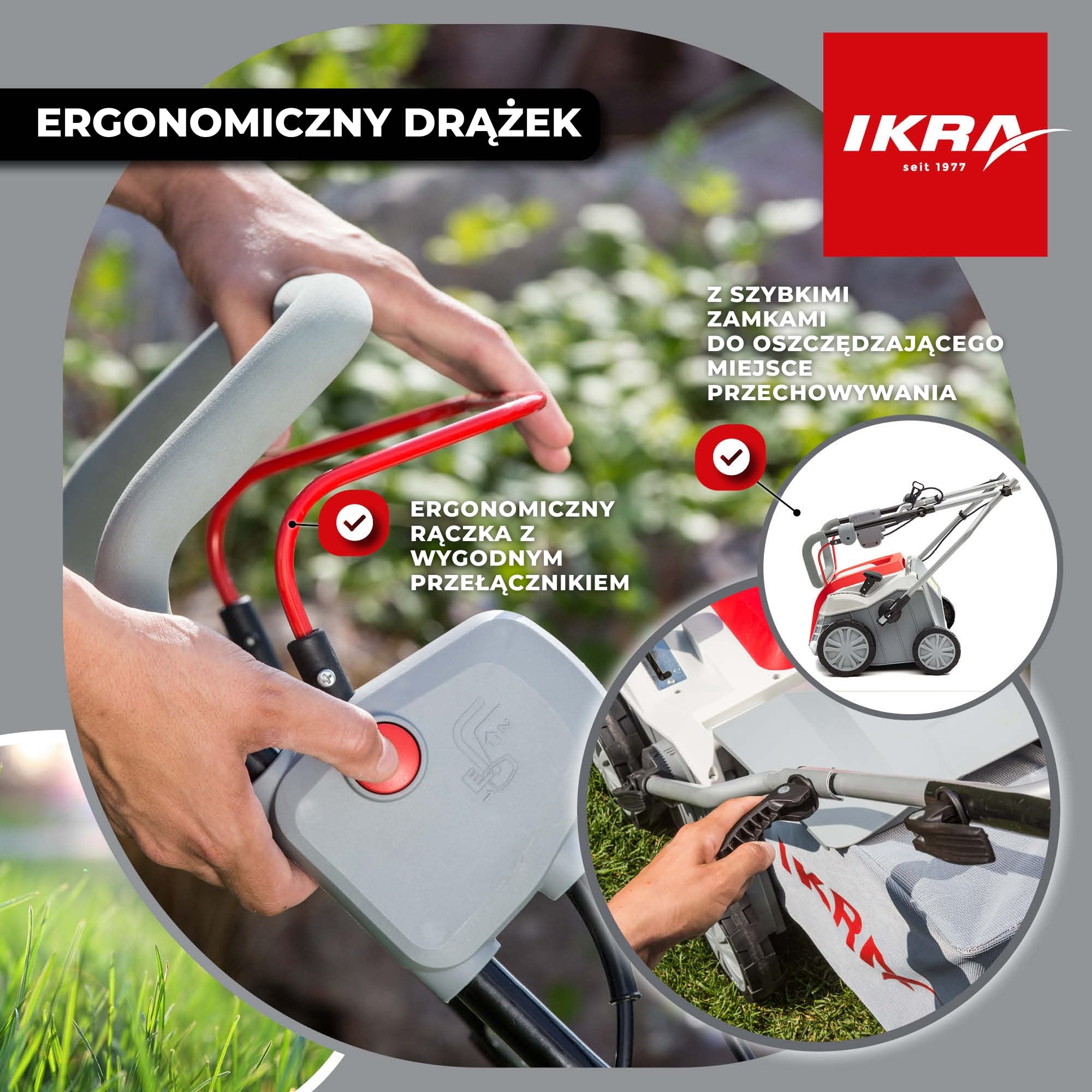 IKRA Aerator i Wertykulator elektryczny IEVL 2000, worek wychwytujący 55 l, szerokość robocza 40 cm, moc 2000 W