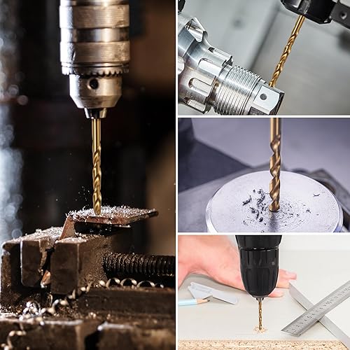 Miniatura 7 de Mulwark M35 - Juego de 15 brocas de cobalto  Juego de brocas Jobber de metal recubierto de nitruro de titanio para acero endurecido, plástico o