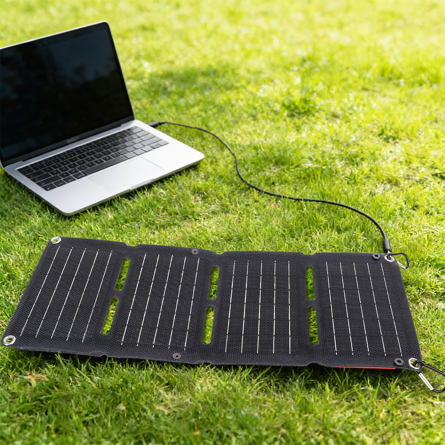Panneau Solaire Pliable 40W, Haute Efficacité Monocristallin, Charge Rapide QC, Double USB, Portable et Léger, pour Randonnée, Camping et Voyages en Plein Air
