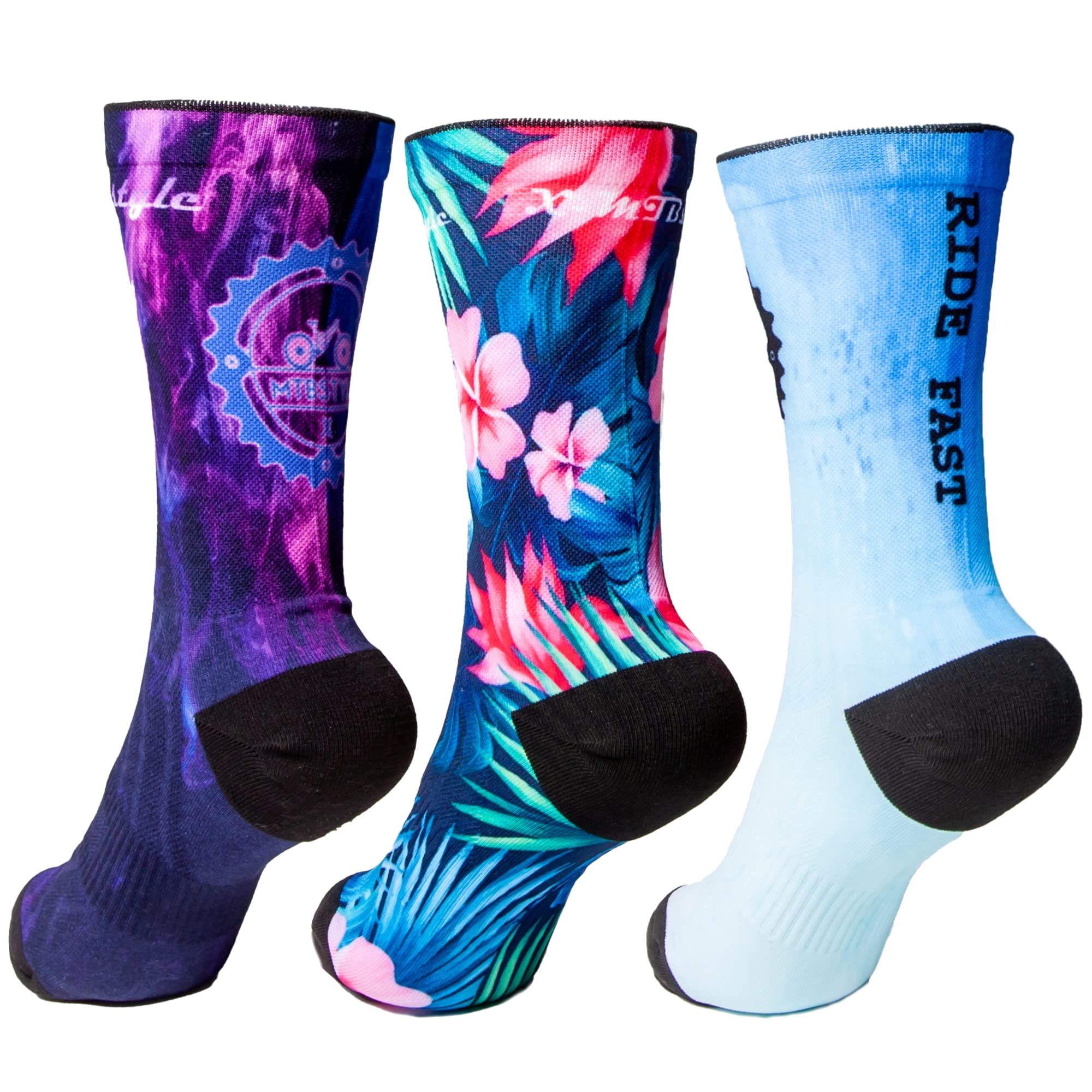 Pack de 3 Calcetines de Deporte Hombre Mujer para Crossfit, Ciclismo, MTB, Running, Gimnasio