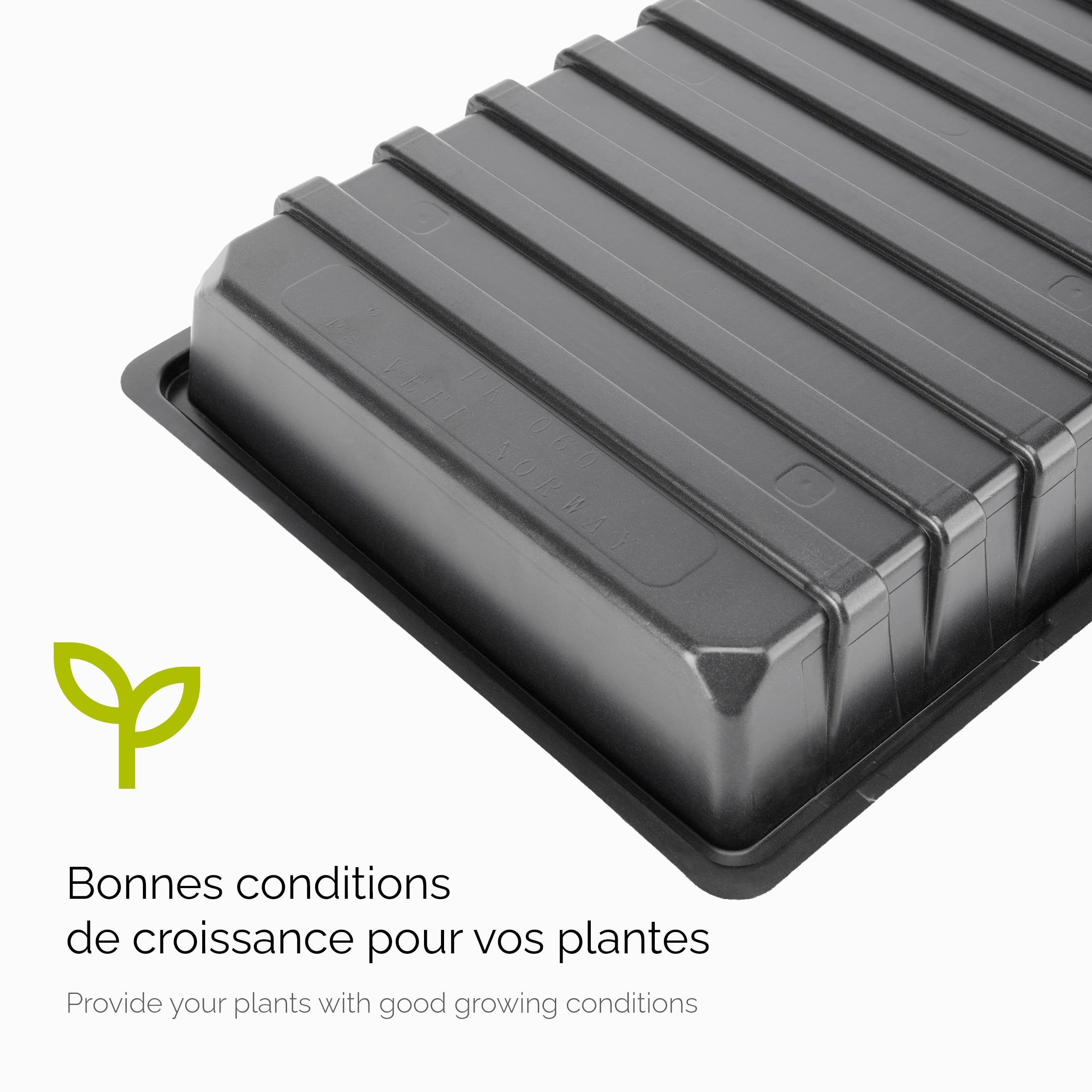 Garronda Plateau de Culture, Bac de Culture en Plastique pour Mini Serre et Semis, Plateau pour Plantes et Jardin, Bac de Germination Étanche, Idéal pour Potager et Balcon, Lot de 4 (60x30 cm, Noir)