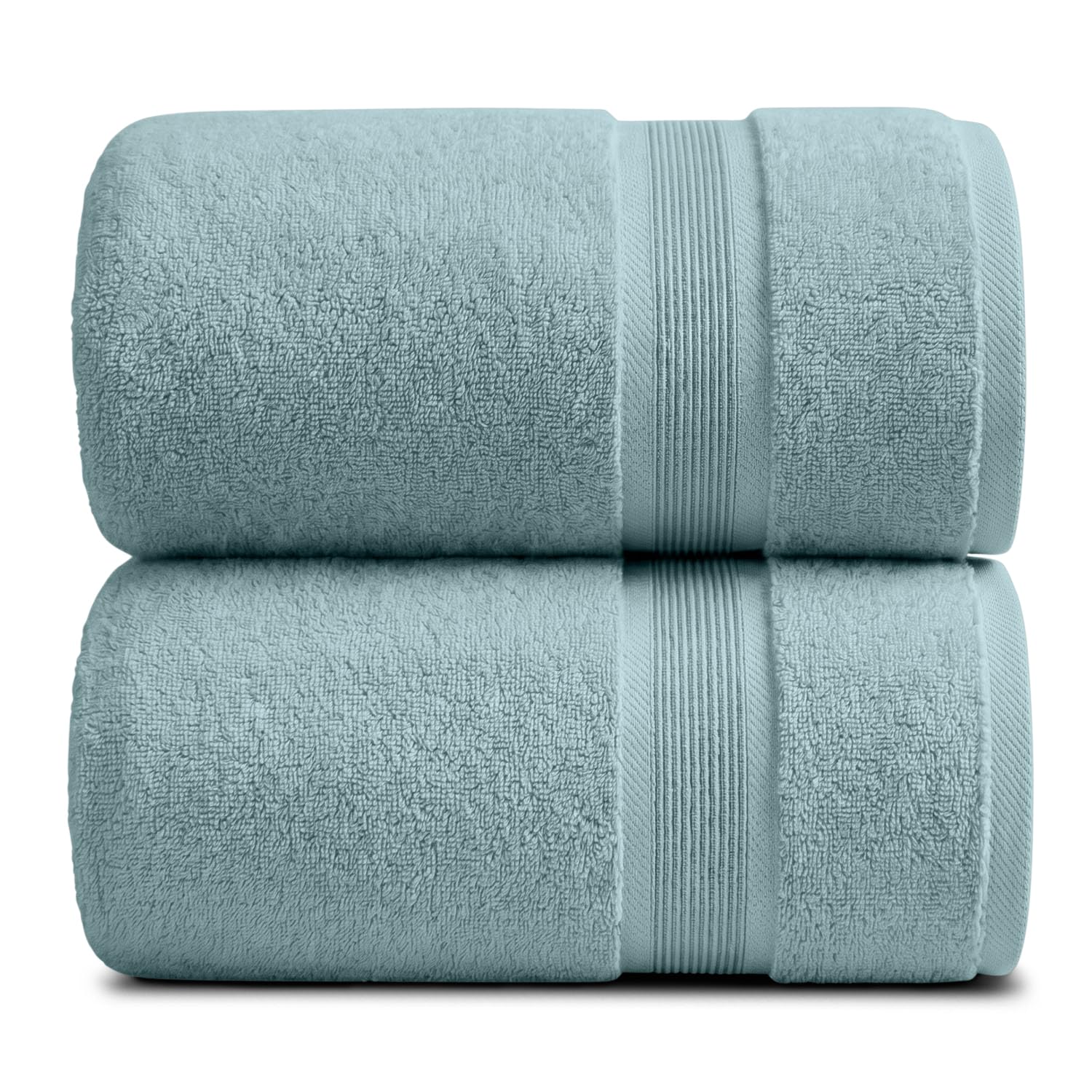 Springtree Home Luxury Bamboo Rayon Oversized Bath Towels Set of 2 | 35% Bamboo Rayon - 65% Cotton, Ultra Soft, Highly Absorbent | Aegean
