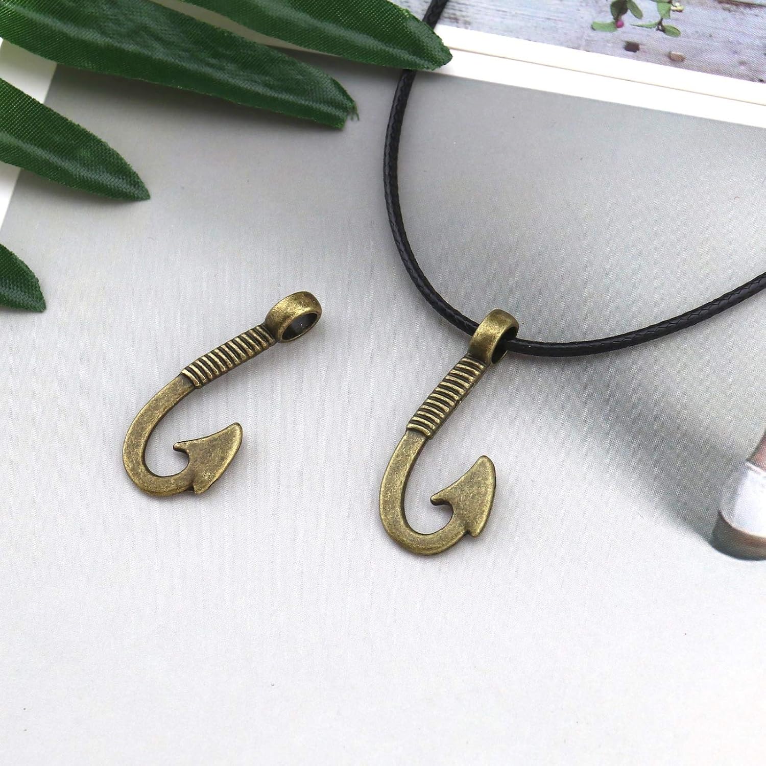 Create idea 50pcs Alloy 30mm Bronze Fishhook Pendant DIY Accessories for Necklaces Bracelets Jewelry Making Findings Accessories - Image 5