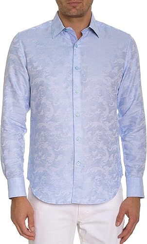 Robert Graham Camisa tejida de manga larga Wave You para hombre