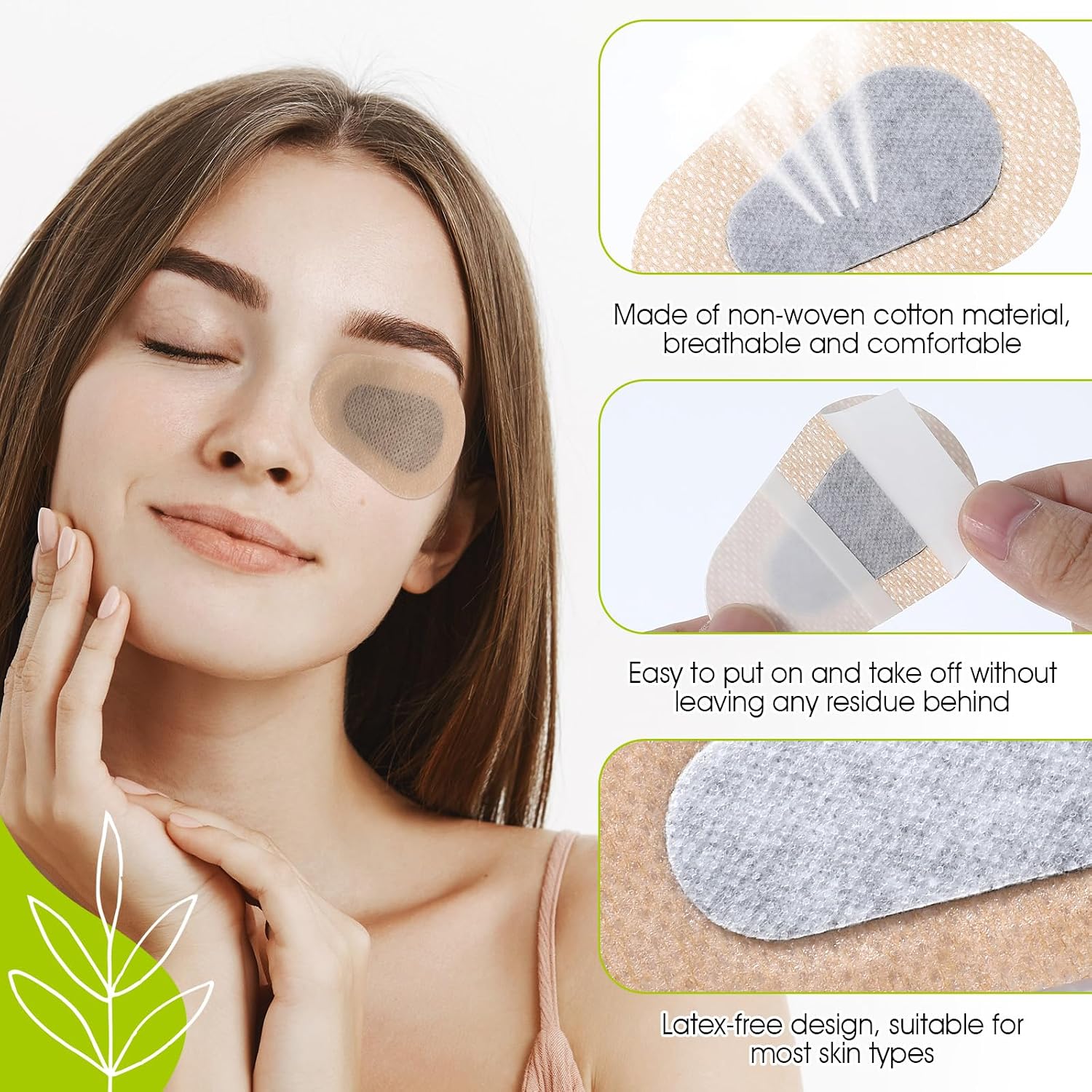 30 Pcs Adhesive Eye Patches Breathable Sleep Patches Disposable ye Pads Bandage Light Blocking Stickers with Lazy Eye Eyepatch Latex Free Adhesive Bandages(3 x 2 Inch)