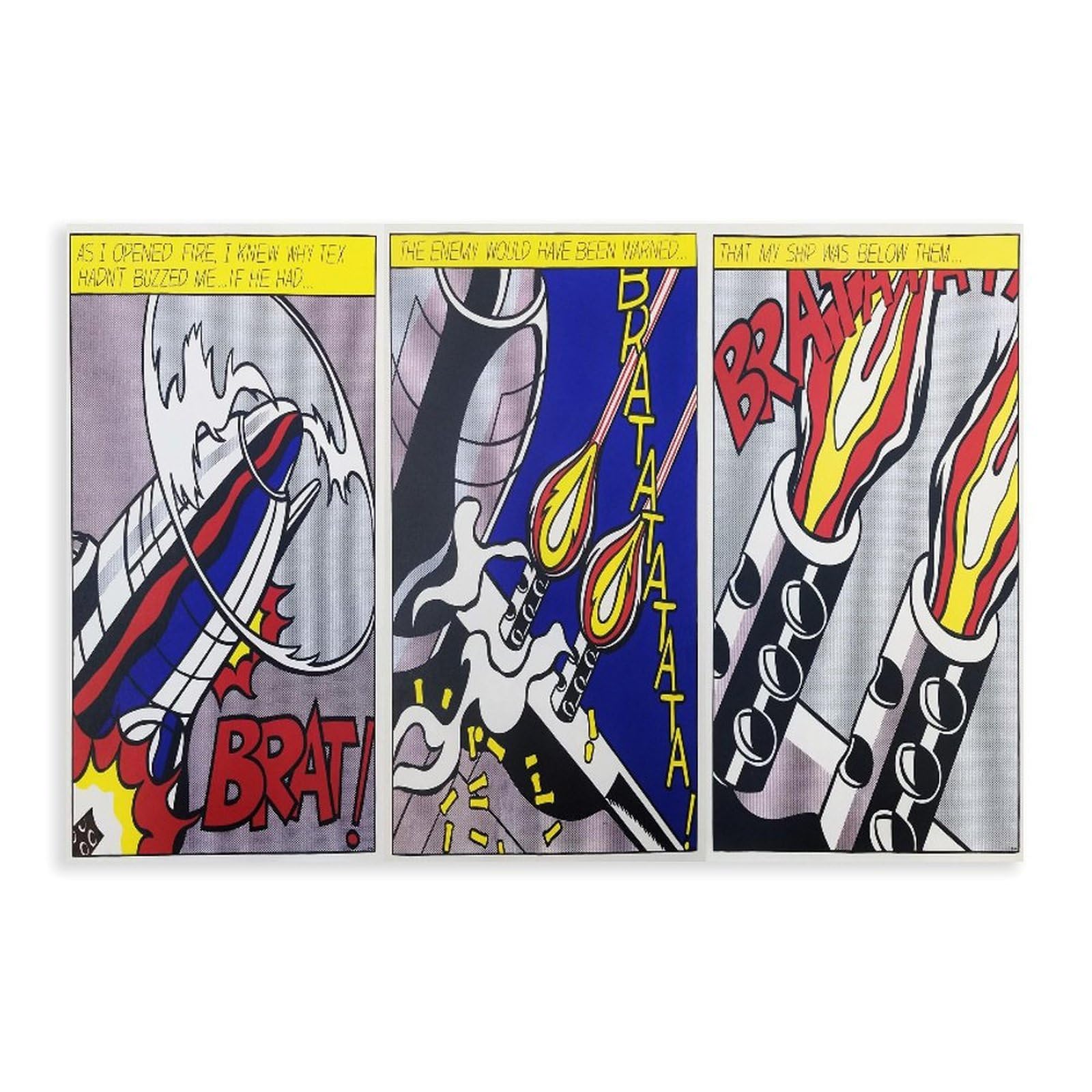 WCYB Illustrations Print As I Opened Fire by Roy Lichtenstein Posters Prints Canvas Deco Paintings Wall Art Unframe 20" L X 30" W