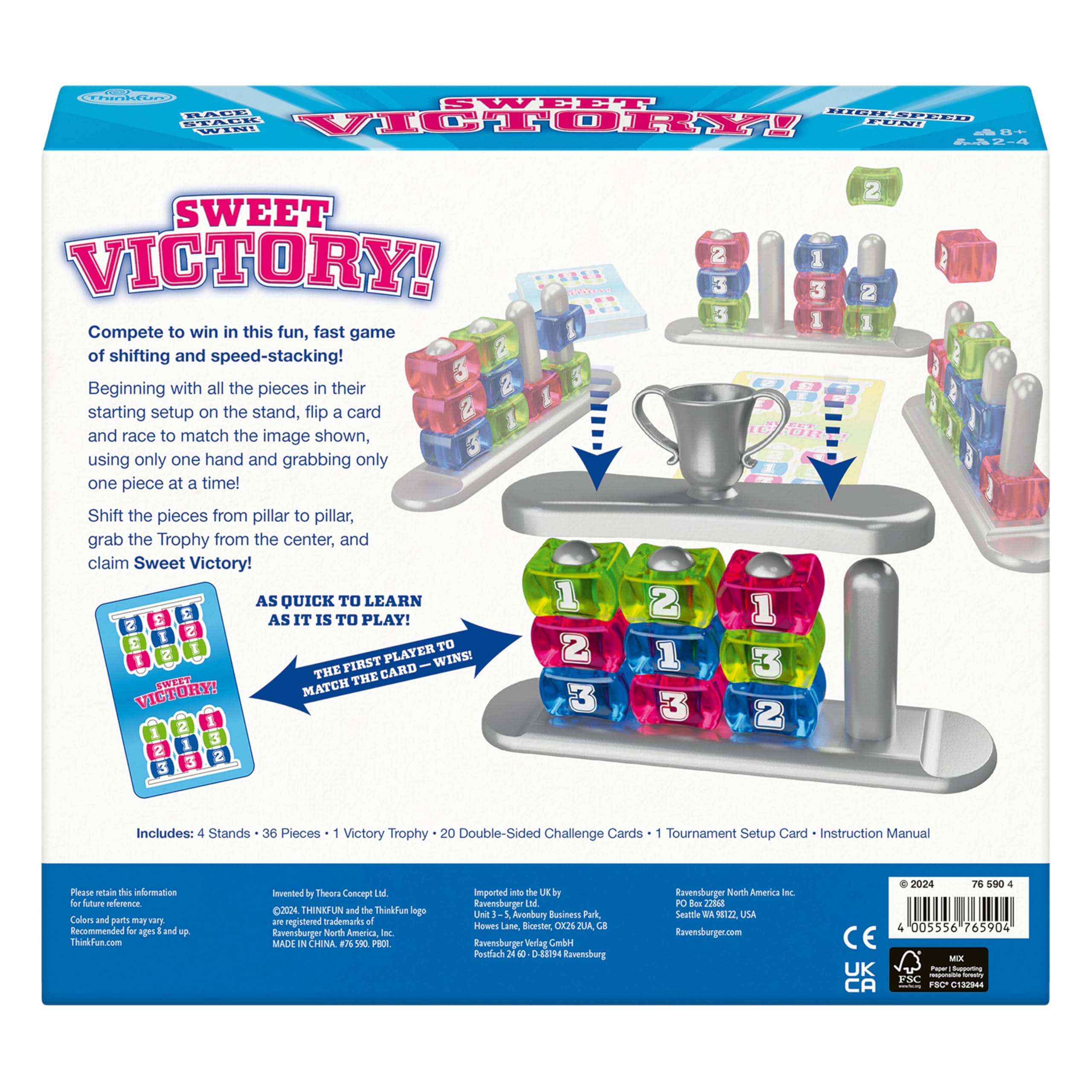 ThinkFun Sweet Victory l The Race to Finish Speed Party Game l per 2-4 giocatori 8+