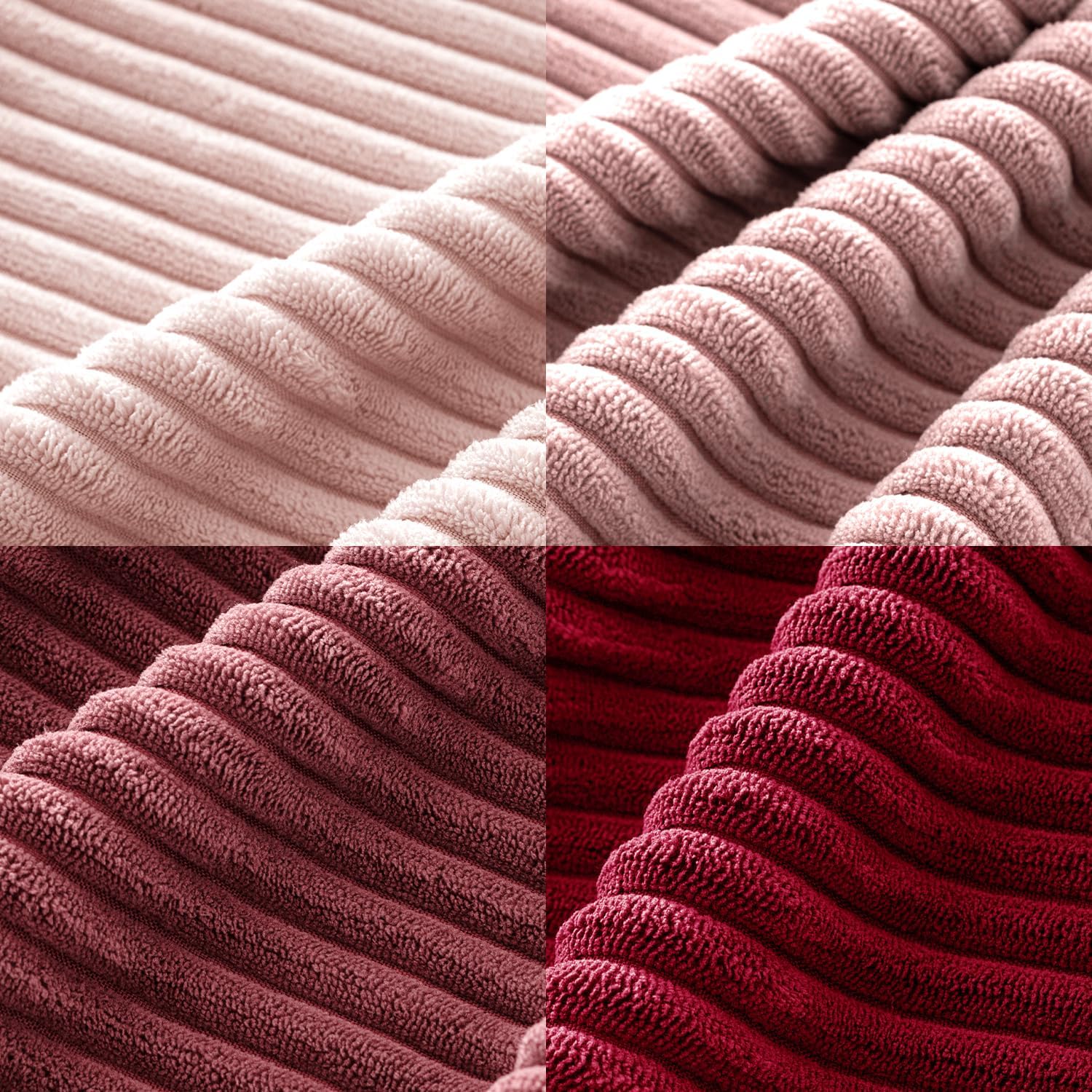 MIULEE Boho Farmhouse Throw Pillow Covers 18x18 Inch Set of 4 Romantic Decorative Cushion Covers Spring Corduroy Home Decor for Feminine Valentines Couch Bed Sofa Living Room Aesthetic Pink