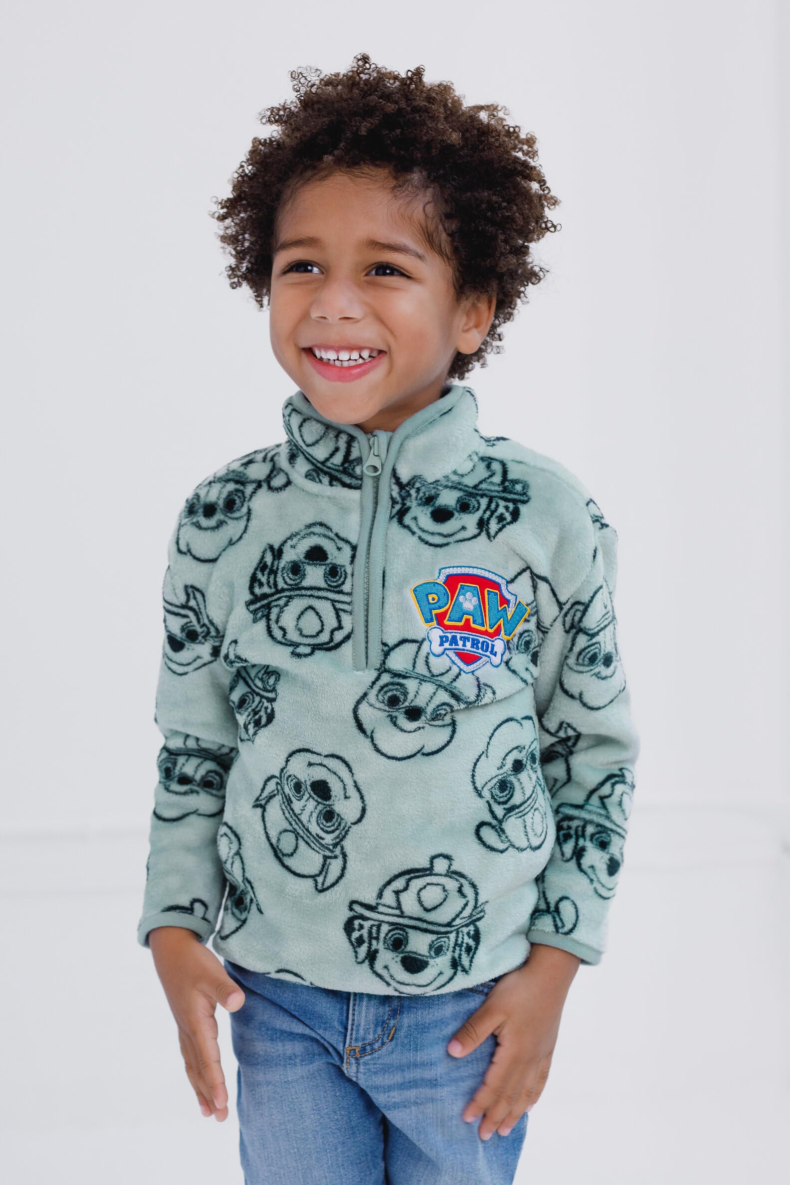 Paw Patrol Sudadera Woobie con media cremallera para niños pequeños a niños grandes (2T - 10-12)
