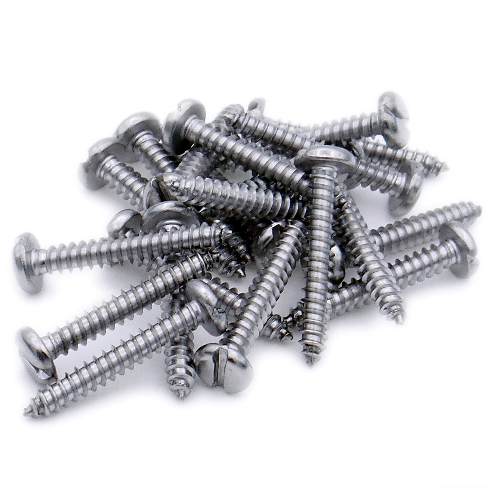 Singularity Supplies No.14 X 0.625 (6.3Mm X 16Mm) Slot Pan Self-Tapping Screw - Stainless Steel (A2) (Pack Of 20)