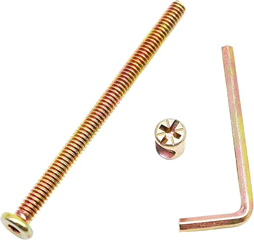 binifiMux Paquete de 15 tornillos de cuna de 14-20 x 2-12 pulgadas, tornillos hexagonales chapados en zinc, tuercas de barril para literas, cunas,