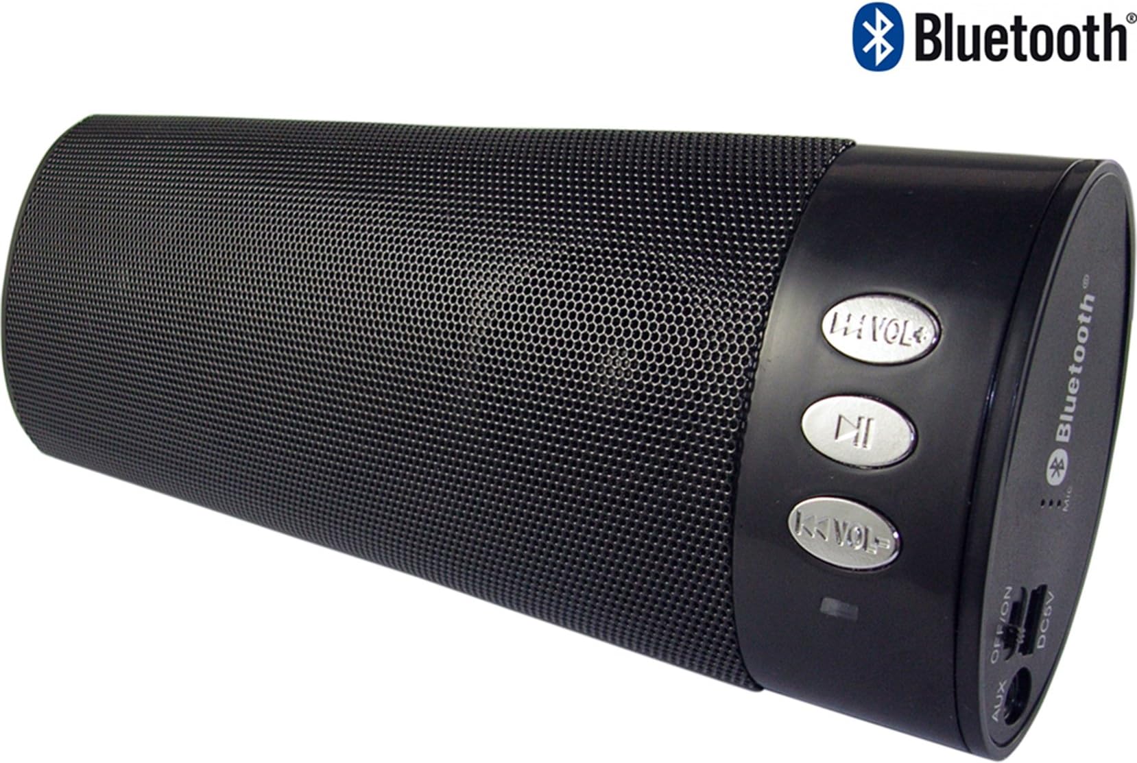 Wireless Bluetooth 4.1 Rechargeable Portable Stereo Speaker Sound System with Auxiliary Bass Radiator, DSP Anti-Noise, Deep Bass, Microphone - Suitable for Bluetooth Devices, Smartphones, Laptops, and any Non-Bluetooth Device with 3.5mm Audio Output Socket including CD and MP3 Players (Black)