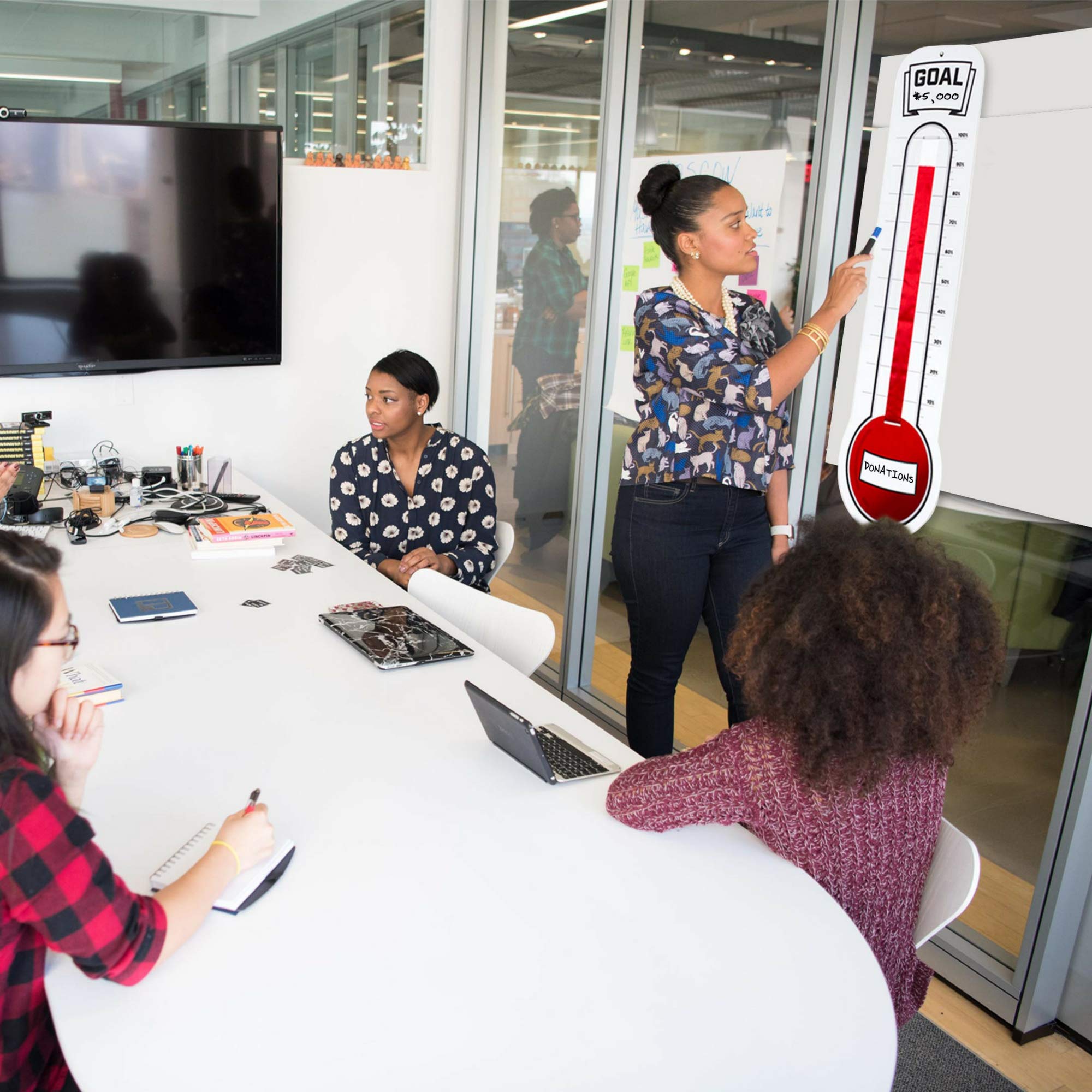 Fundraising Thermometer Chart Goal Tracker Dry Erase Goal Setting