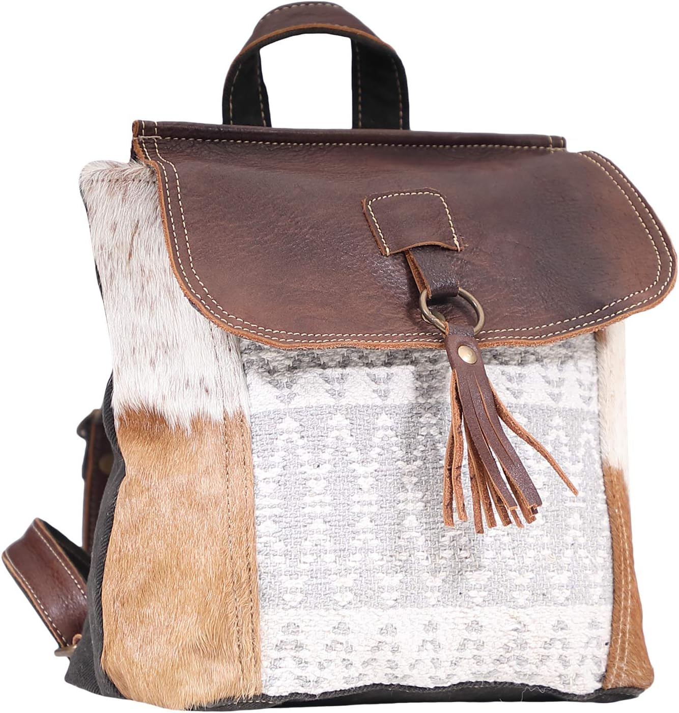 Myra Bag Aztec Purse for Women - Canvas Bag with Real Leather Detailing, Boho Handbags for Women, Cute Western Purse