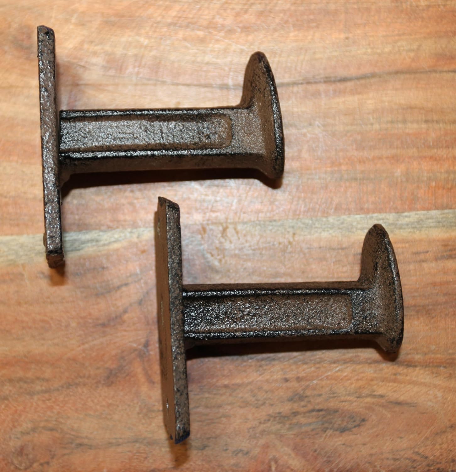 12 - Vintage Style Railroad Spike Wall Hook, Brown Powder Coated Metal, 2.5 Inch Decorative Mount with Back Plate, Industrial Style Home Decor, H-13B