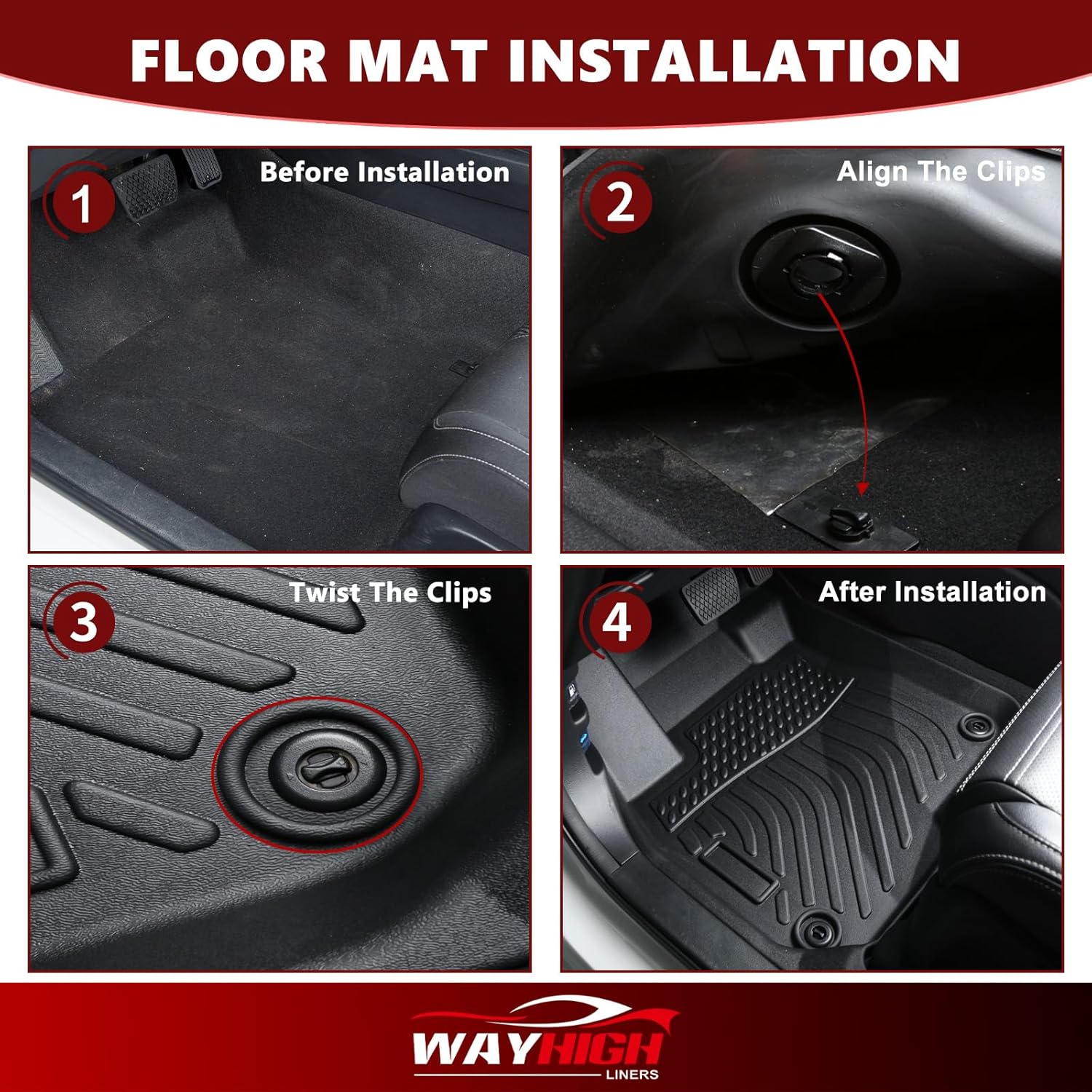 Wayhigh® Floor Mats & Cargo Liner for Audi Q3 2019-2025, All Weather TPE Car Mats Waterproof Heavy Duty Floor Liners, Floor Mats Custom Fit for Q3 Accessories - Image 5