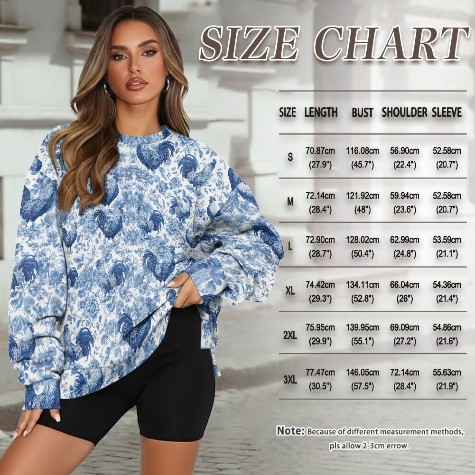 Bluzy damskie z okrągłym dekoltem topy z długim rękawem oversize modny sweter z kieszeniami