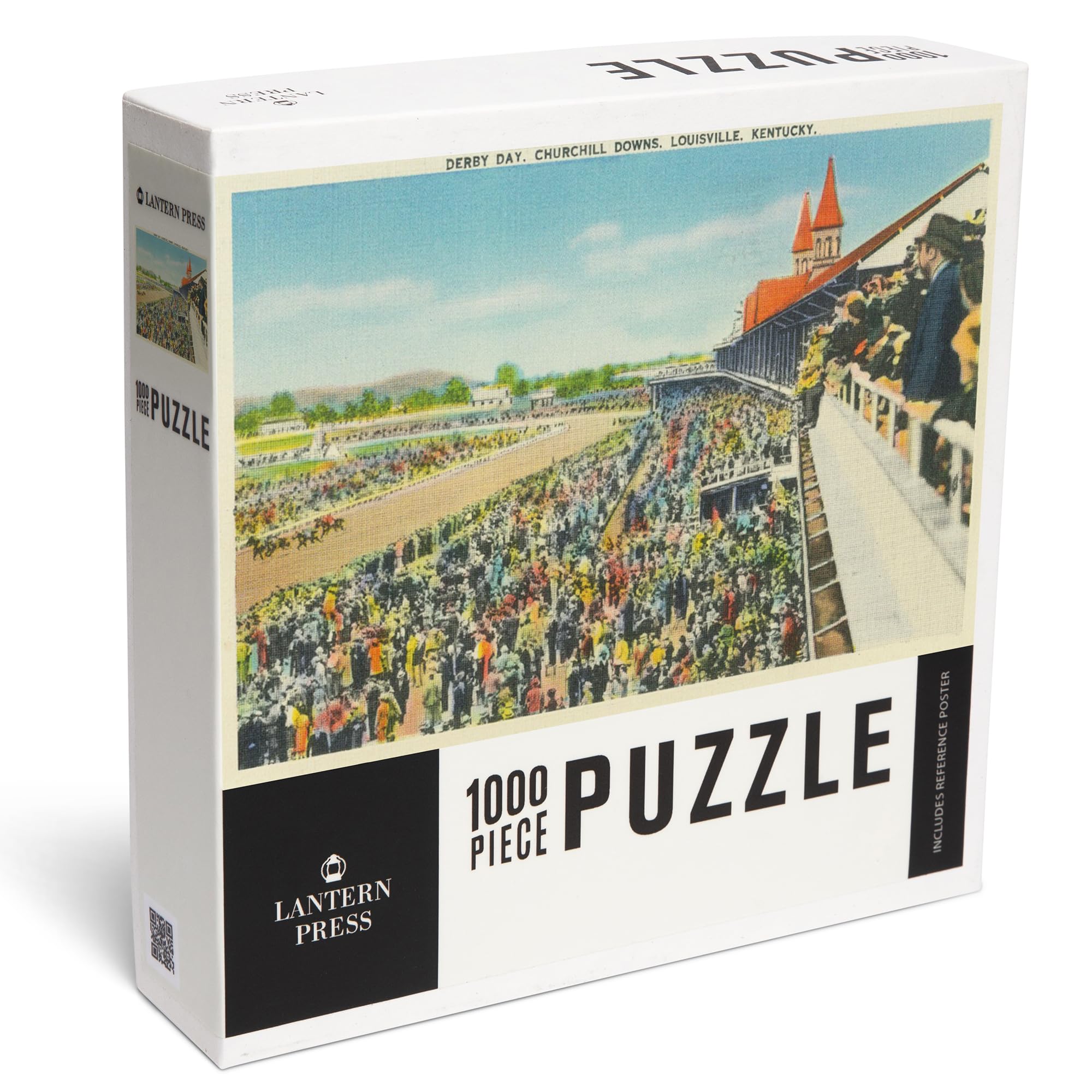Lantern Press Louisville, Kentucky, Churchill Downs View on Derby Day 1000 Piece Jigsaw Puzzle for Adults, Made in USA with Reference Poster
