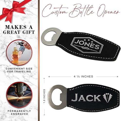 Miniatura 2 de Abrebotellas de cerveza grabado personalizado y personalizado para padrinos de boda