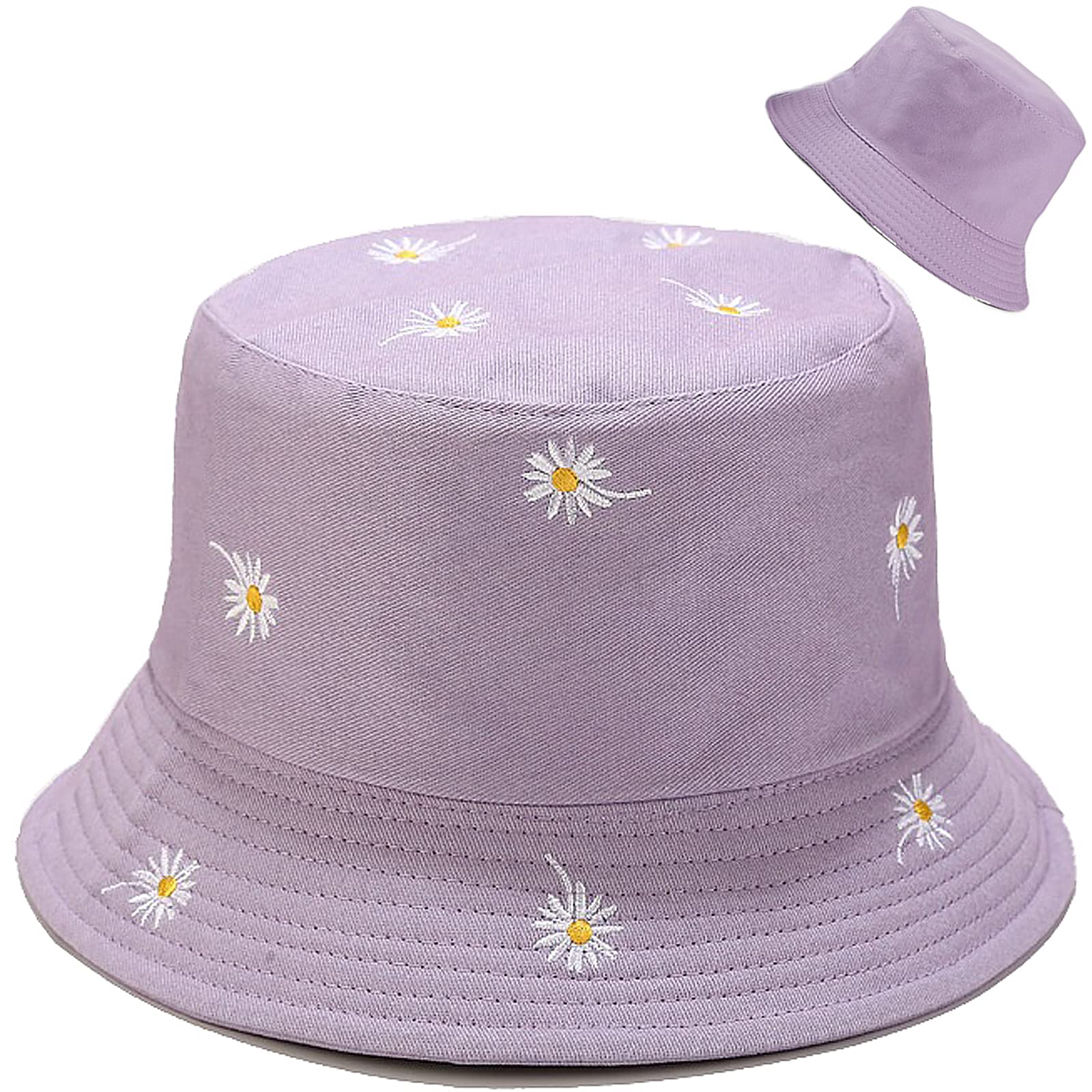 XYIYI Cute Bucket Hat Beach Fisherman Hats for Women, Reversible Double-Side-Wear