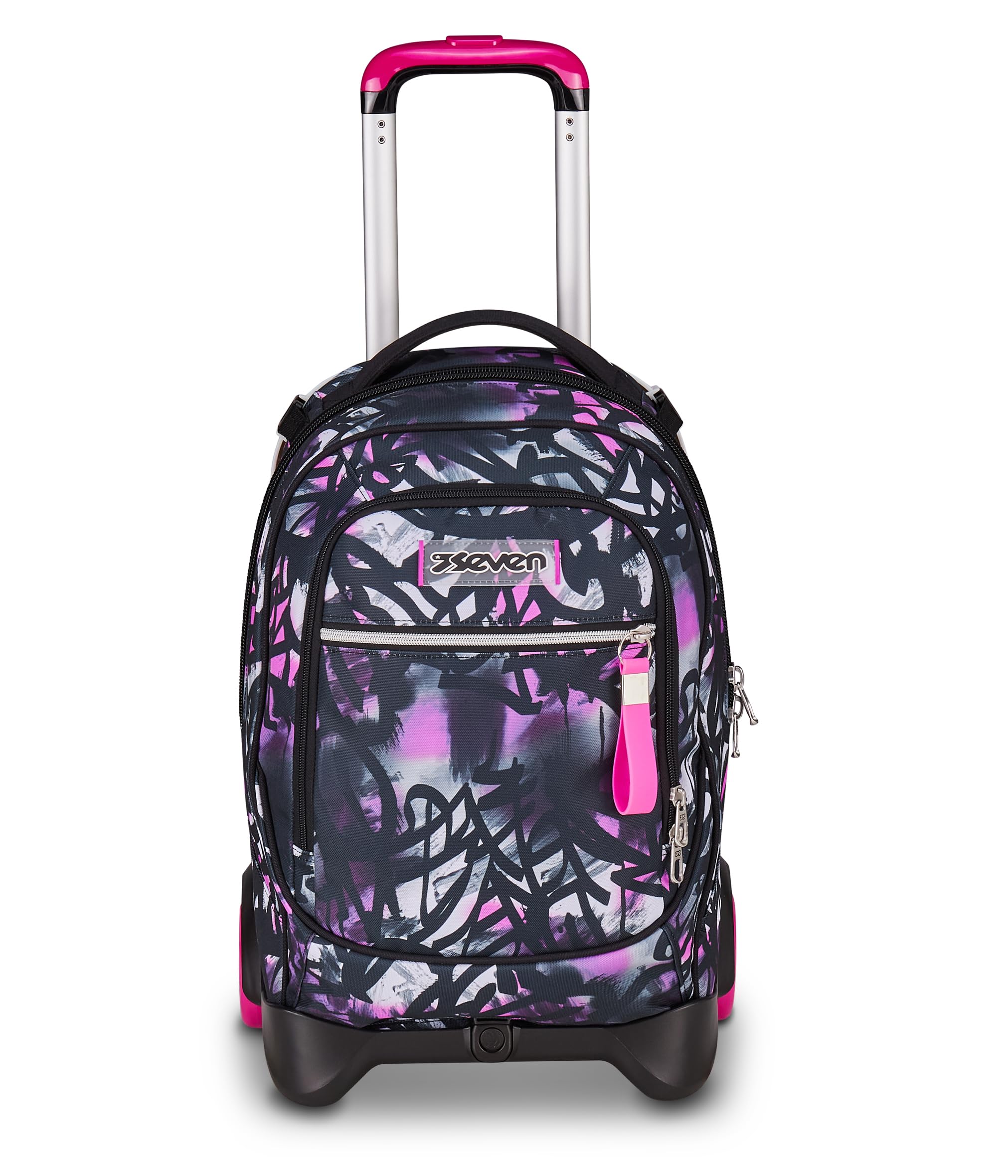 Seven Zaino Trolley Scuola Elementare Bambina, Zaino Sganciabile, Triplo Uso, New Tech, fucsia