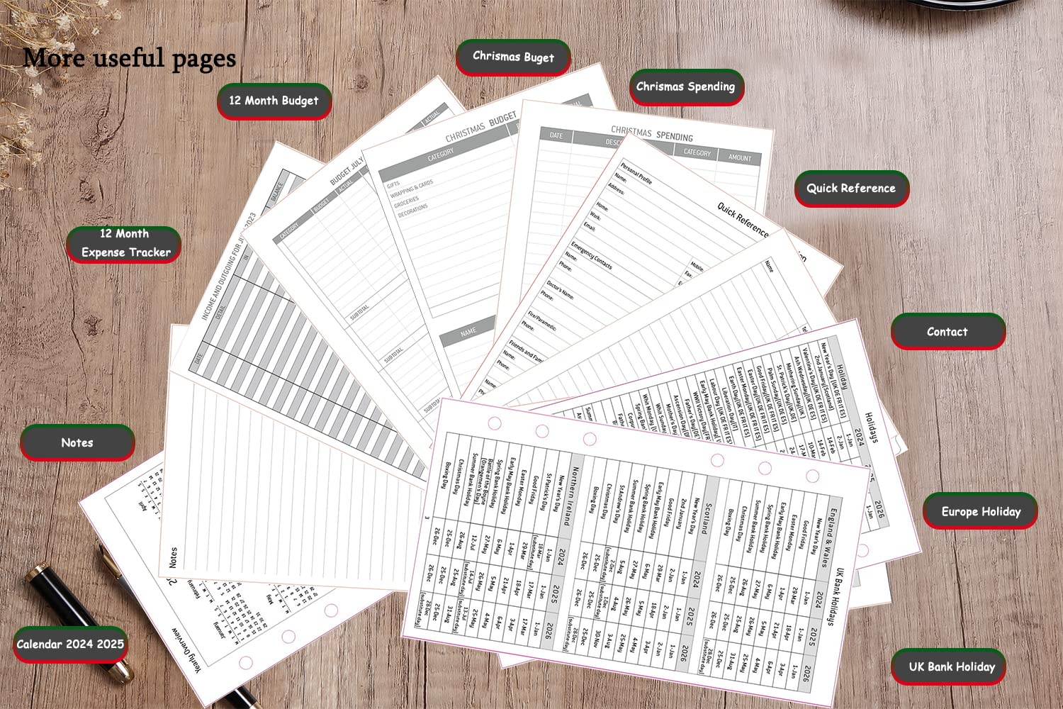 2026 Wochenplaner Einlage Personal A6 - Deutsch Mit 6 Löchern