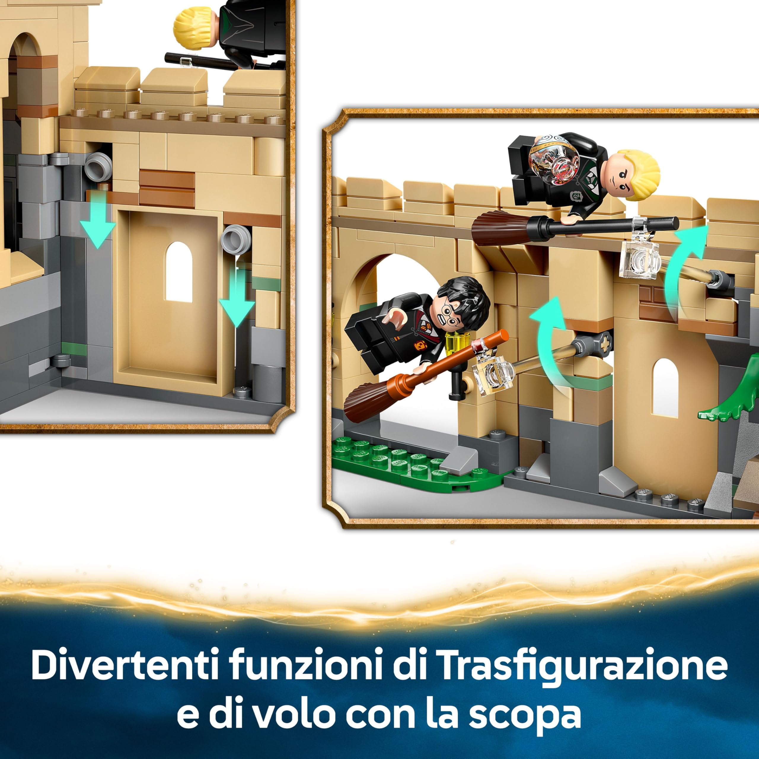 LEGO Harry Potter Castello di Hogwarts: Lezioni di Volo con 6 Minifigure da Collezione tra cui Draco Malfoy e la Professoressa McGonagall, Gioco di Ruolo per Bambini da 9 Anni dal Mondo Magico 76447