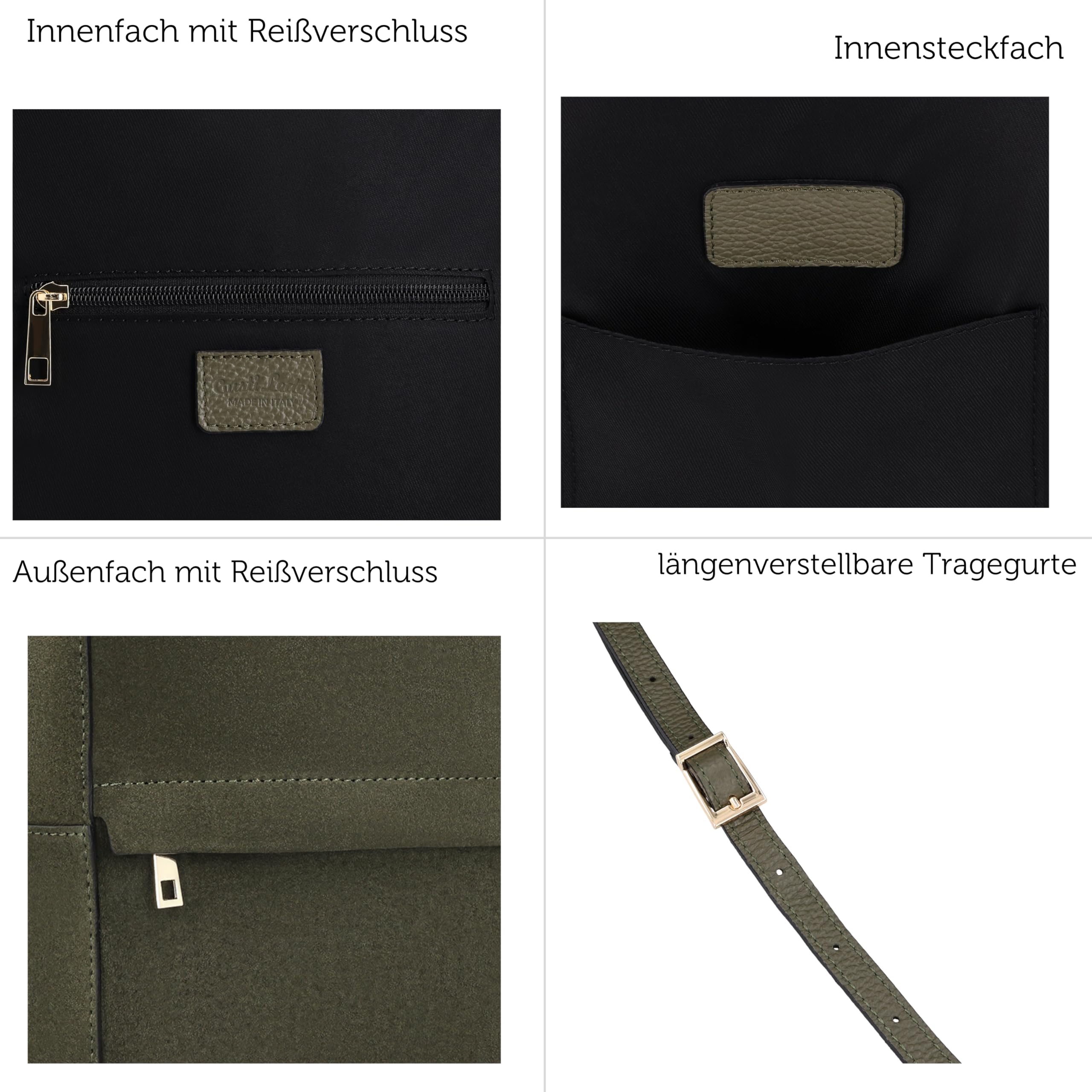 Gusti Leder Rucksack Malene, Grün, Damen, Leder, 14x29.5x30 cm