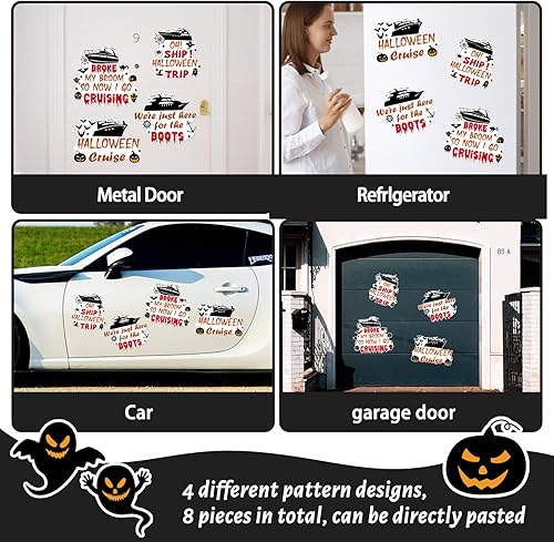 Miniatura 3 de 8 calcomanías magnéticas de Halloween con diseño de calabaza, fantasma, sombrero de bruja, murciélago, calavera para decoración de Halloween, puerta