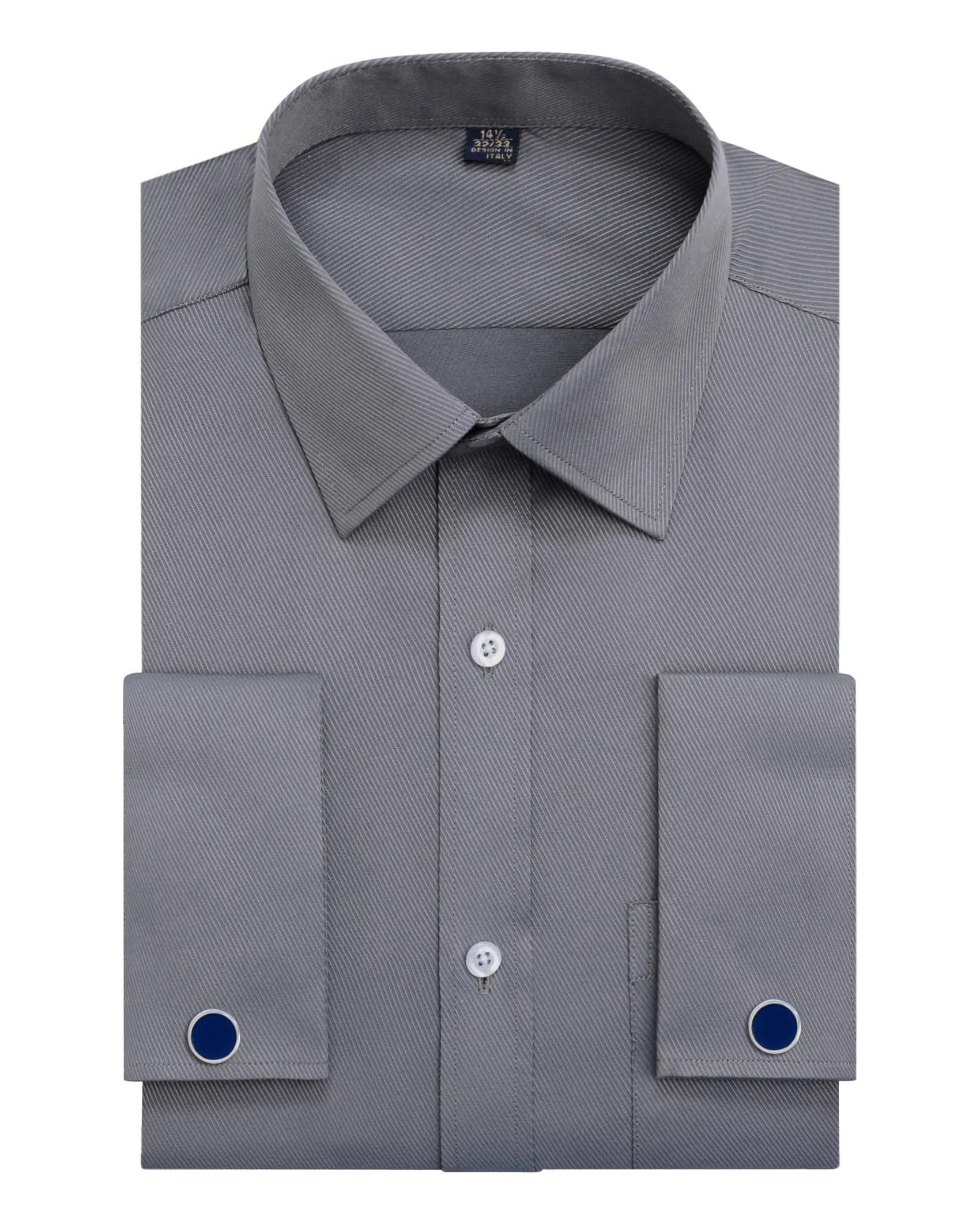 Alimens &amp; Gentle French Cuff Regular Fit Dress Shirts (Cufflink Included)