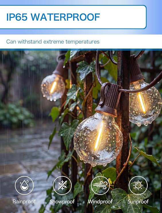 SUNSGNE 25 Pack G40 LED Replacement Light Bulbs, 0.6 Watt Globe String Light Bulbs, Waterproof Replacement Bulbs for Outdoor String Lights, Warm White