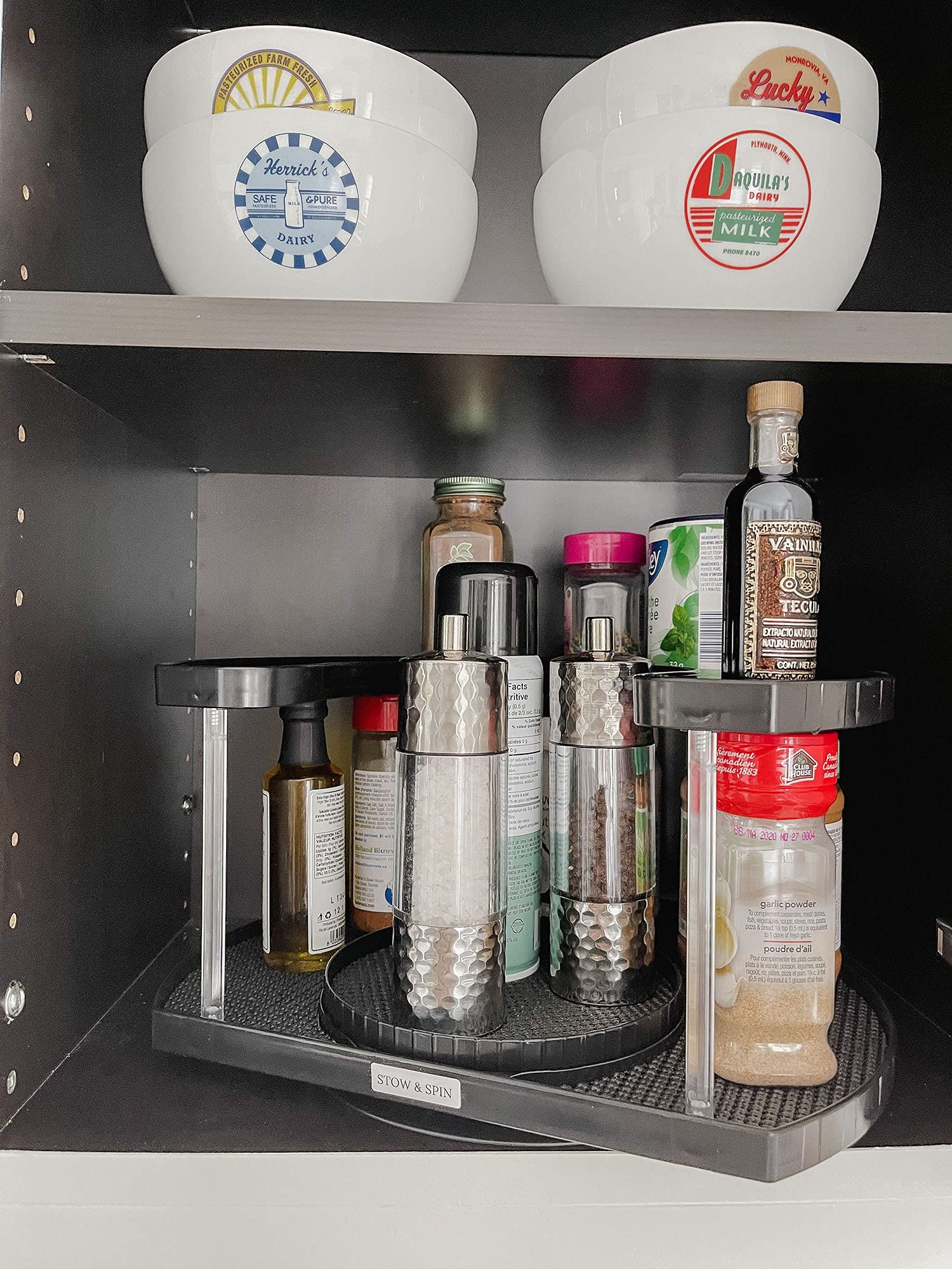 Buy Stow & Spin 2 Tier Lazy Susan Turntable Spice Rack Organizer