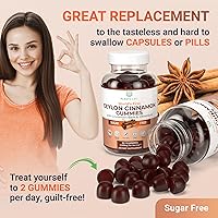 Vista 2 de Sugar-Free Ceylon Cinnamon Gummies (2,000mg/Serving) – Vegan, Gluten-Free Herbal Supplement – Replace Cinnamon Capsules, Pills & Powders – 60 Chews