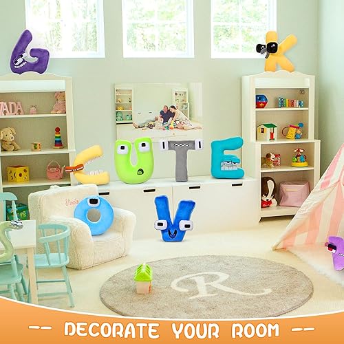 Miniatura 4 de VERNILLA Juguete de peluche del alfabeto Lore de la historia del alfabeto, muñecos de peluche divertido para regalo de fanáticos (F)