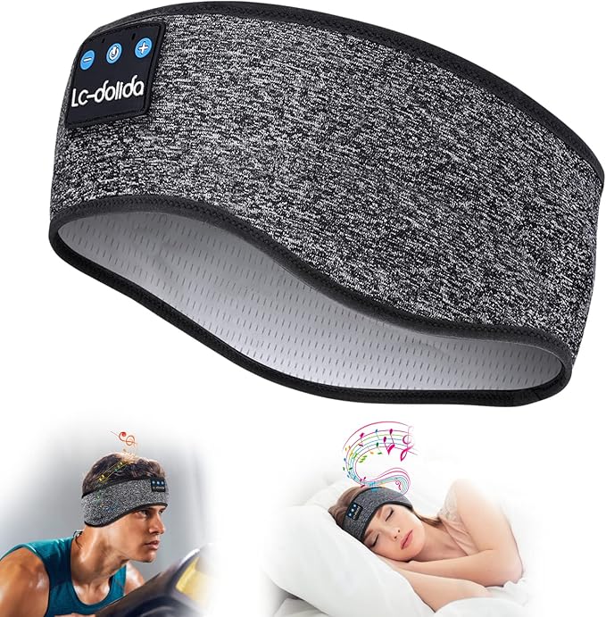 LCdolida Bluetooth Headband, Cozy Band Wireless Headband Sleep