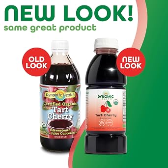 DYNAMIC HEALTH Organic 100% Tart Cherry Juice Concentrate, 16 fl oz