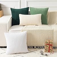 Vista 174 de UGASA - Juego de 2 fundas de almohada de terciopelo a rayas, funda decorativa para cojín con cremallera oculta para el hogar, sofá, dormitorio