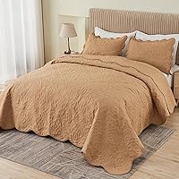 Vista 16 de Kingnex Juego de colcha de tamaño King, suave, ligera, acolchada, 3 piezas, 1 edredón y 2 fundas de almohada, color gris oscuro