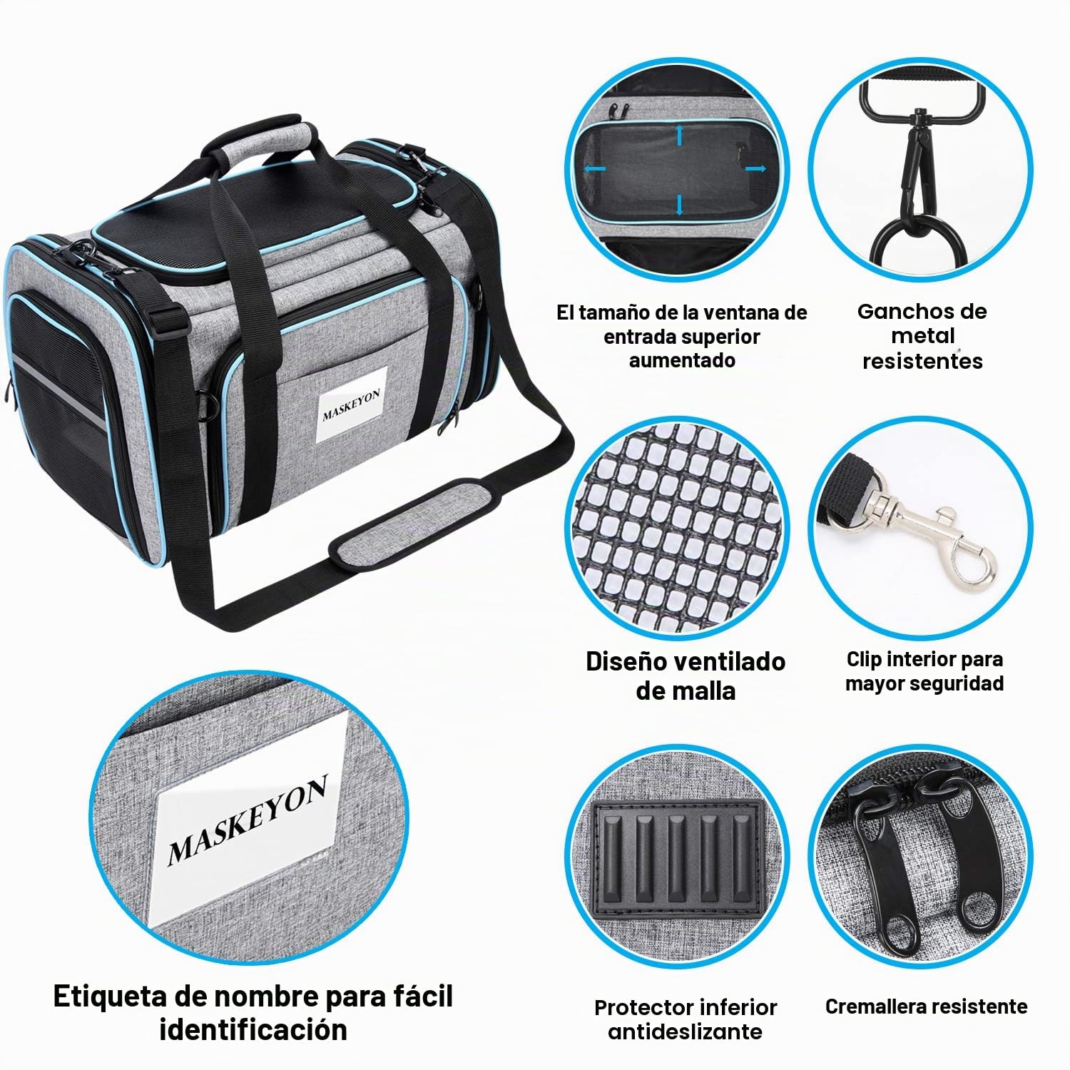 Transportador de mascotas aprobado por aerolíneas, transportador grande y suave para mascotas, transportador plegable de 4 lados expandible para gatos con almohadilla de forro polar extraíble