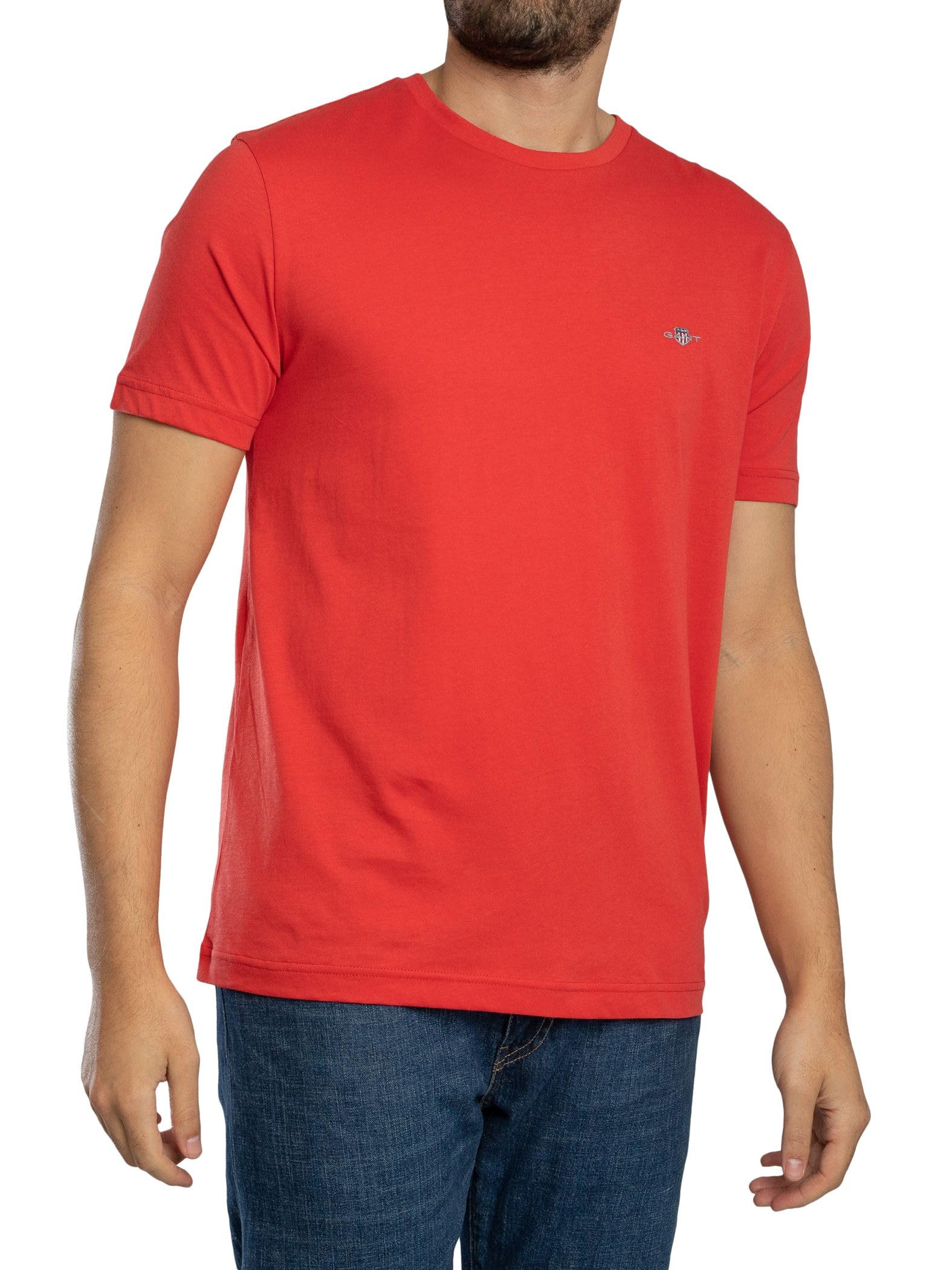 Gant Men's Rose-Red Reg Shield Ss T-Shirt, 3XL