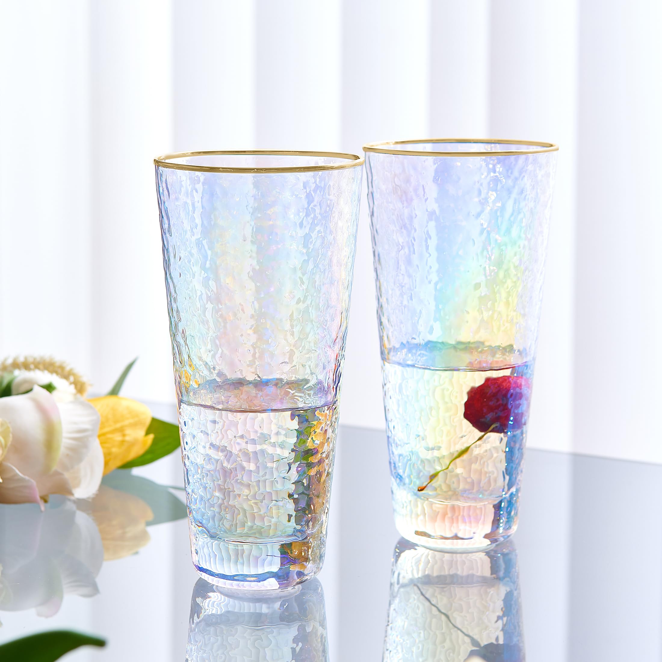 Vetro Spesso Elegante Set 6 Bicchieri Da Whisky Kadax In Vetro - 300 Ml, Tumbler Moderni, Per Cocktail E Bevande Bicchieri Moderni Trasparenti