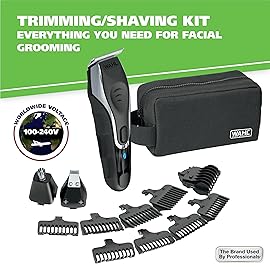 Wahl Aqua Blade Rechargeable Wet/Dry Lithium-Ion Deluxe Beard Trimmer for Men - Interchangeable Heads for Detailing, Hair, Mustache and Body Grooming - Model 9899-100