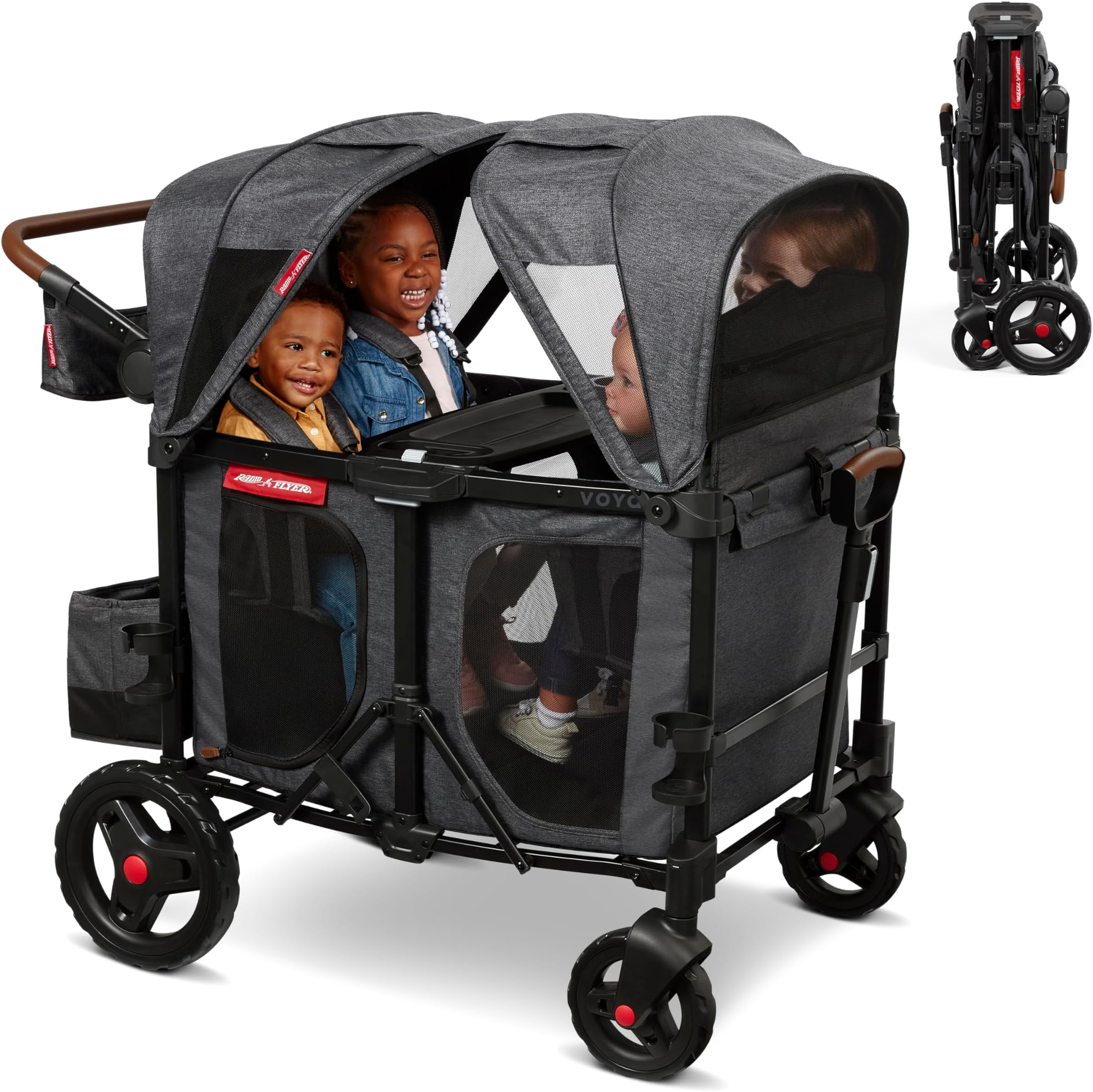 Radio Flyer Stroller Wagon, Polyester, Grey, L