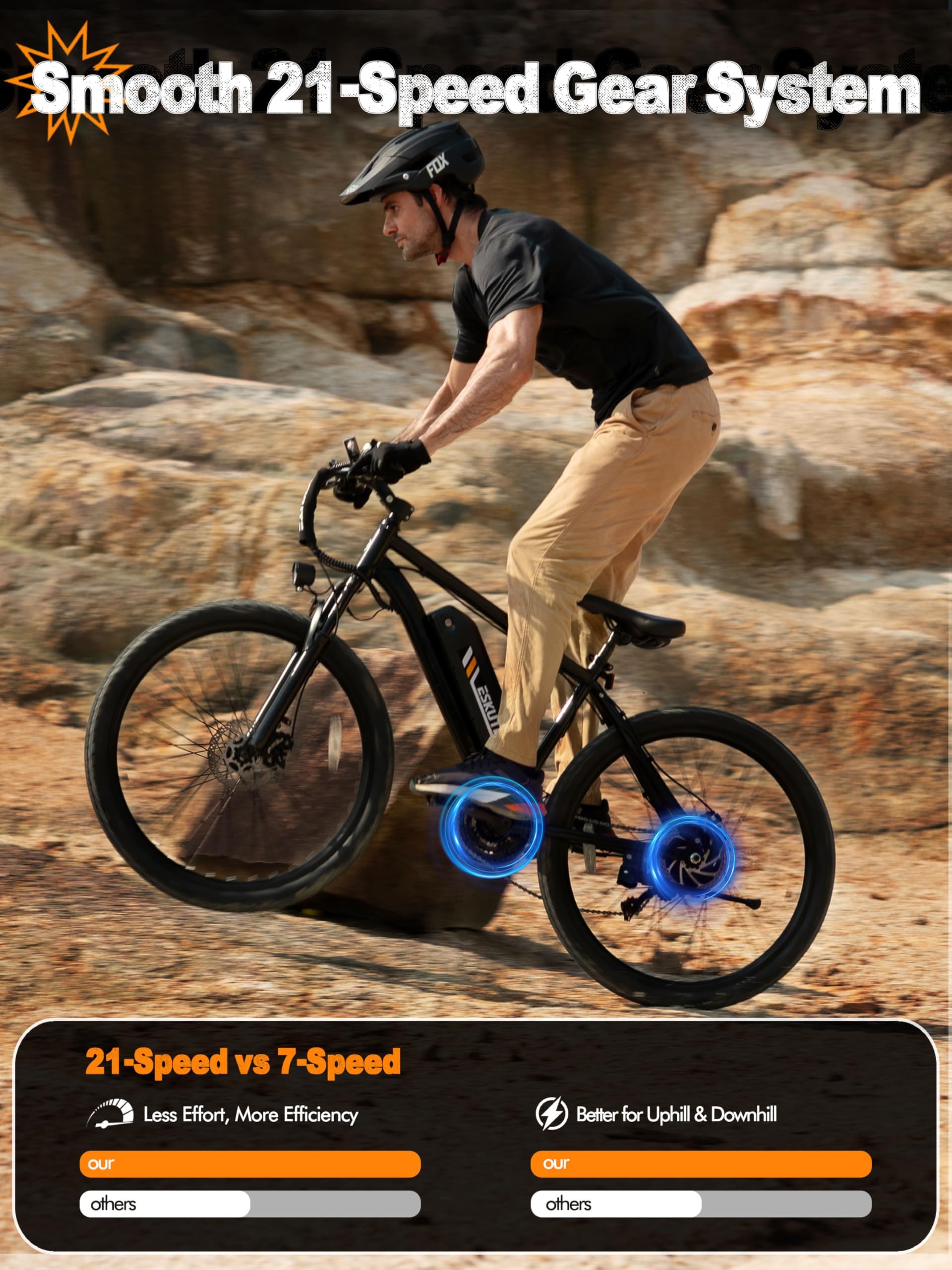 Electric Bike for Adults – 27.5" Mountain E-Bike, 21-Speed, 1200W Peak Brushless Motor 28MPH, 48V 10.4Ah Removable Battery, Up to 55 Miles Range, Step Over Commuter E-MTB