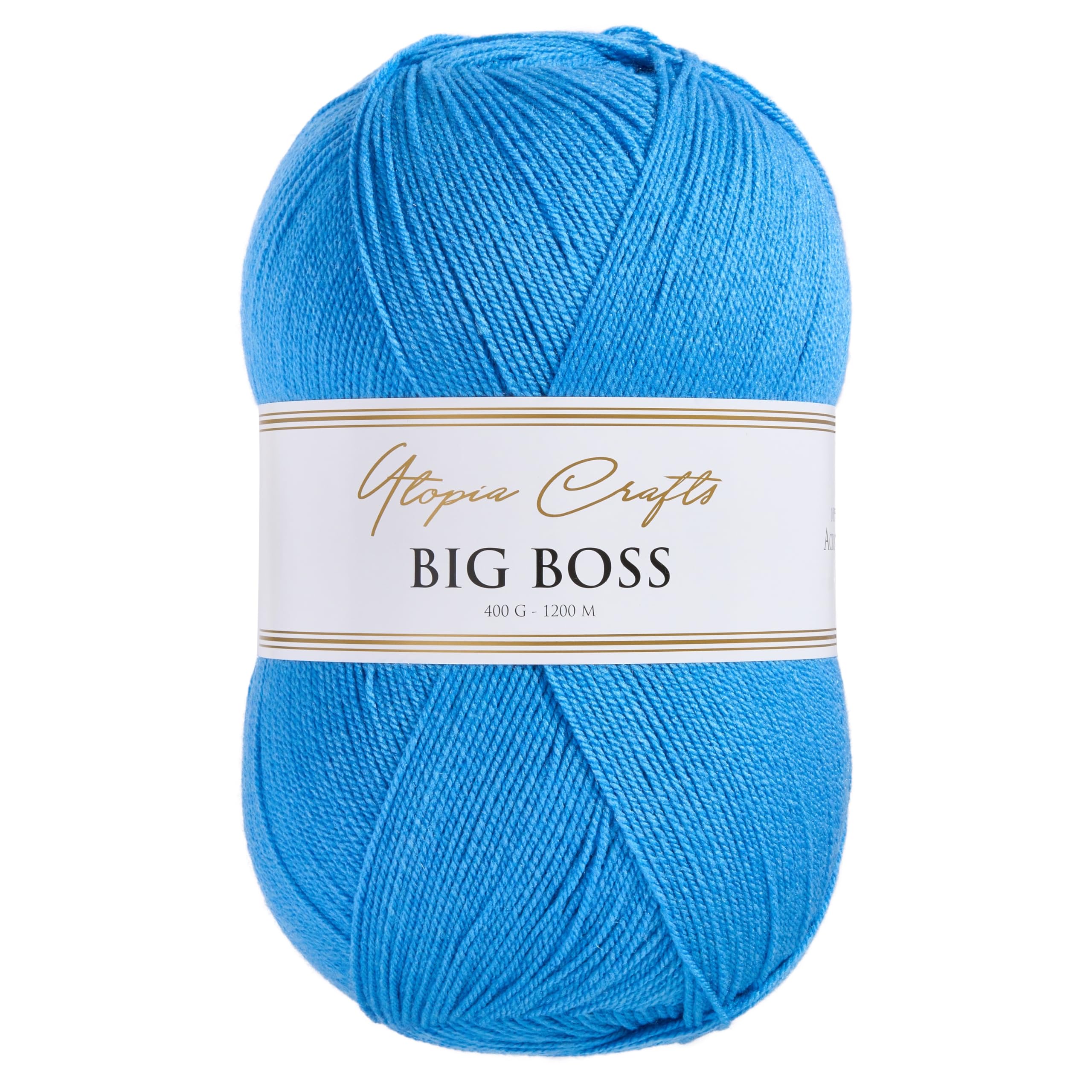 Utopia Crafts Big Boss 400g Knitting & Crochet Yarn 1200m (Azure Blue)