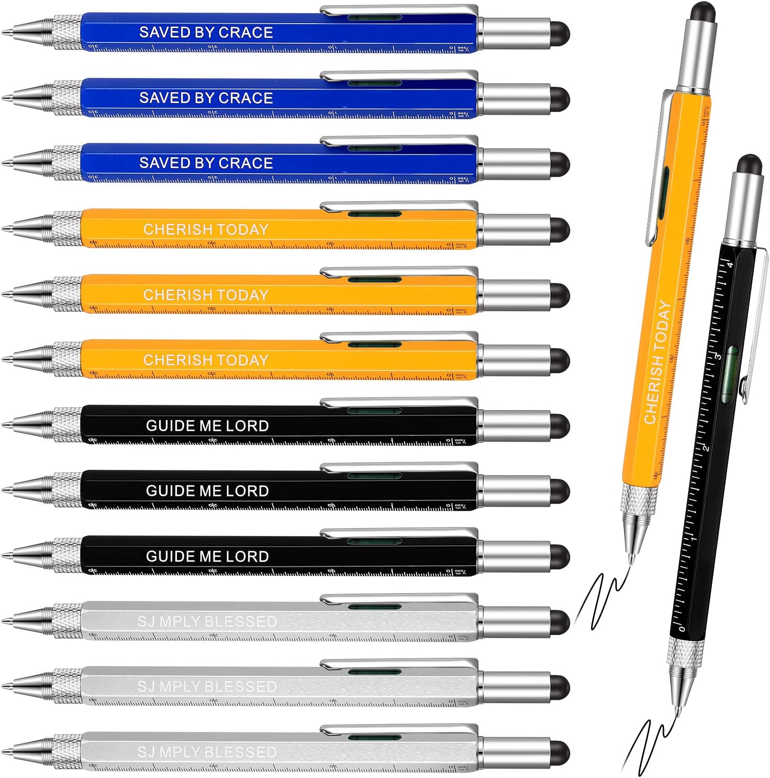 6 In 1 Multitool Pen With Ruler Level Gauge Screwdriver